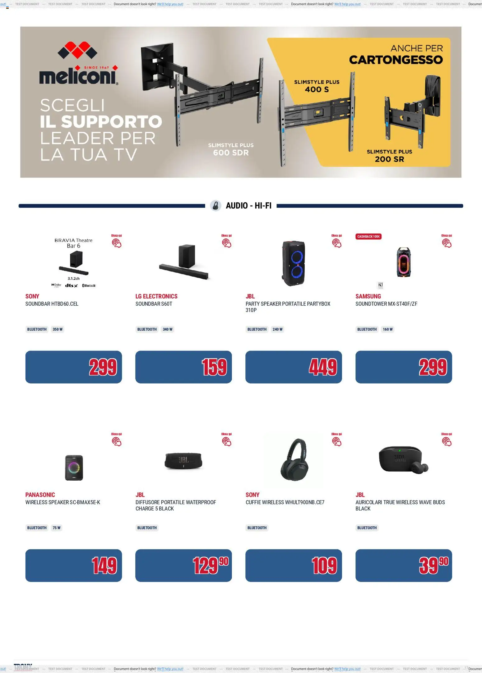 Volantino Trony del 21.05.2026 | Pagina: 13 | Prodotti: Auricolari, Soundbar, Speaker, Samsung