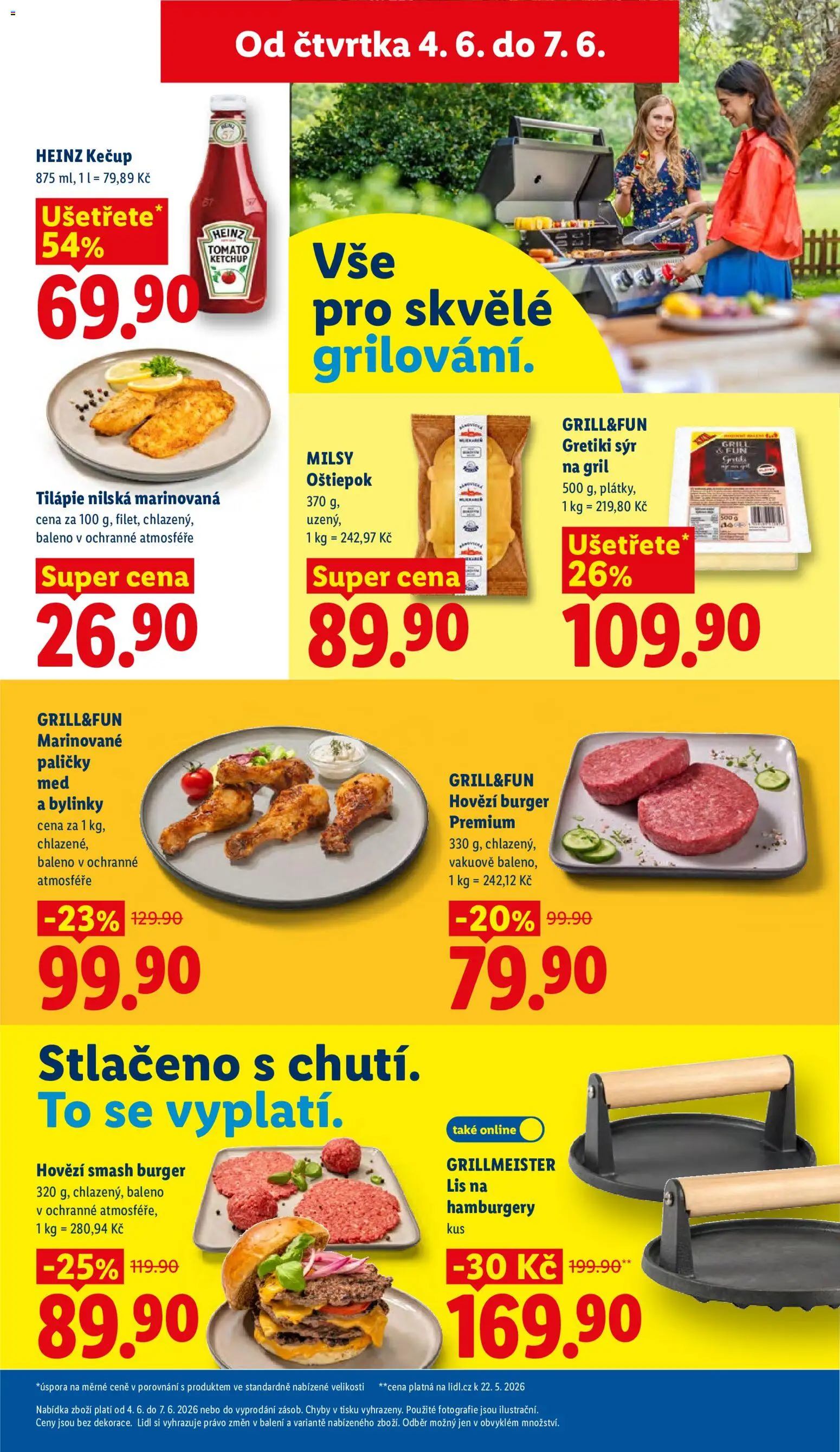 Lidl leták od 04.06.2026 | Strana: 15 | Produkty: Hamburger, Sýr, Med, Tilapie