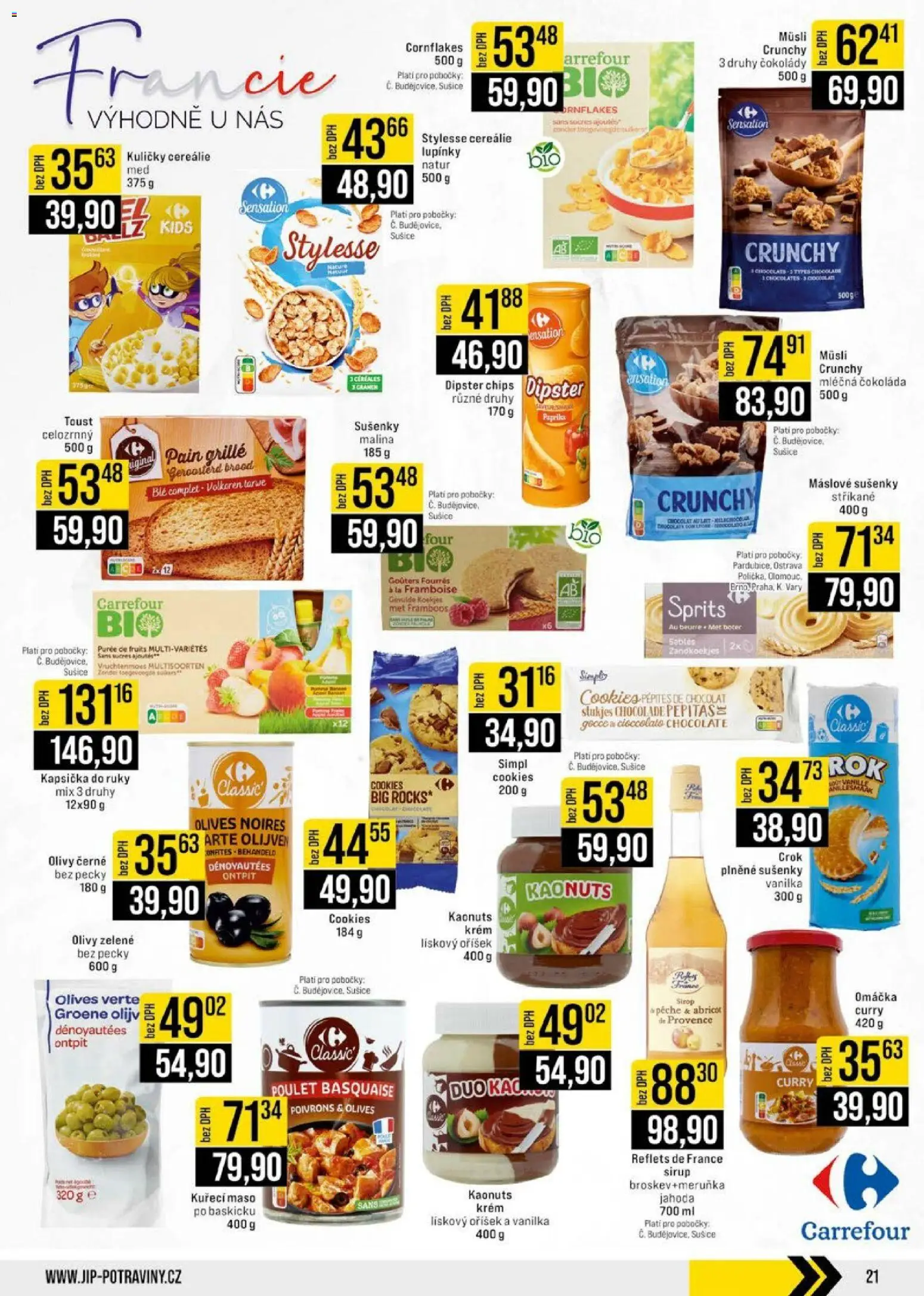 Jip leták - Cash & Carry od 22.07.2026 | Strana: 21 | Produkty: Cornflakes, Cereálie, Olivy, Kuličky
