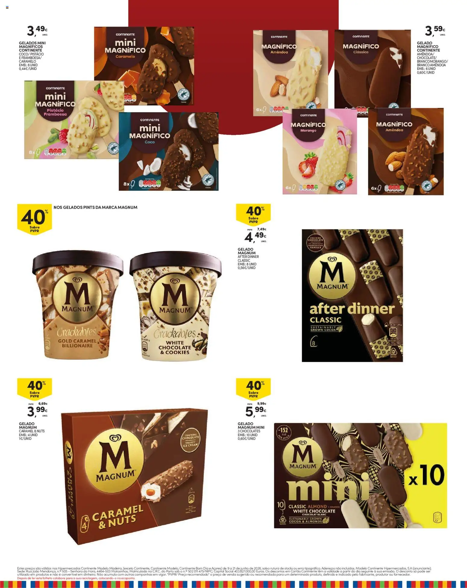 Continente Madeira │ válido de 09.06.2026 | Página: 20 | Produtos: Chocolates, Gelado, Chocolate