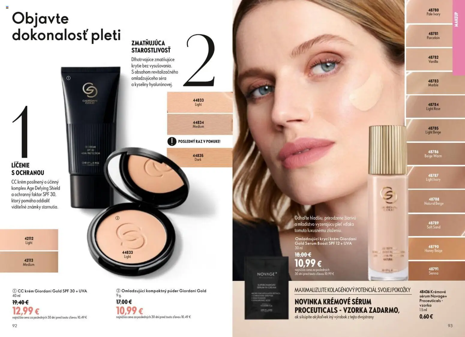 Nové Oriflame akcie – leták je platný od 09.09.2026 | Strana: 47 | Produkty: Púder, CC krém, Krém