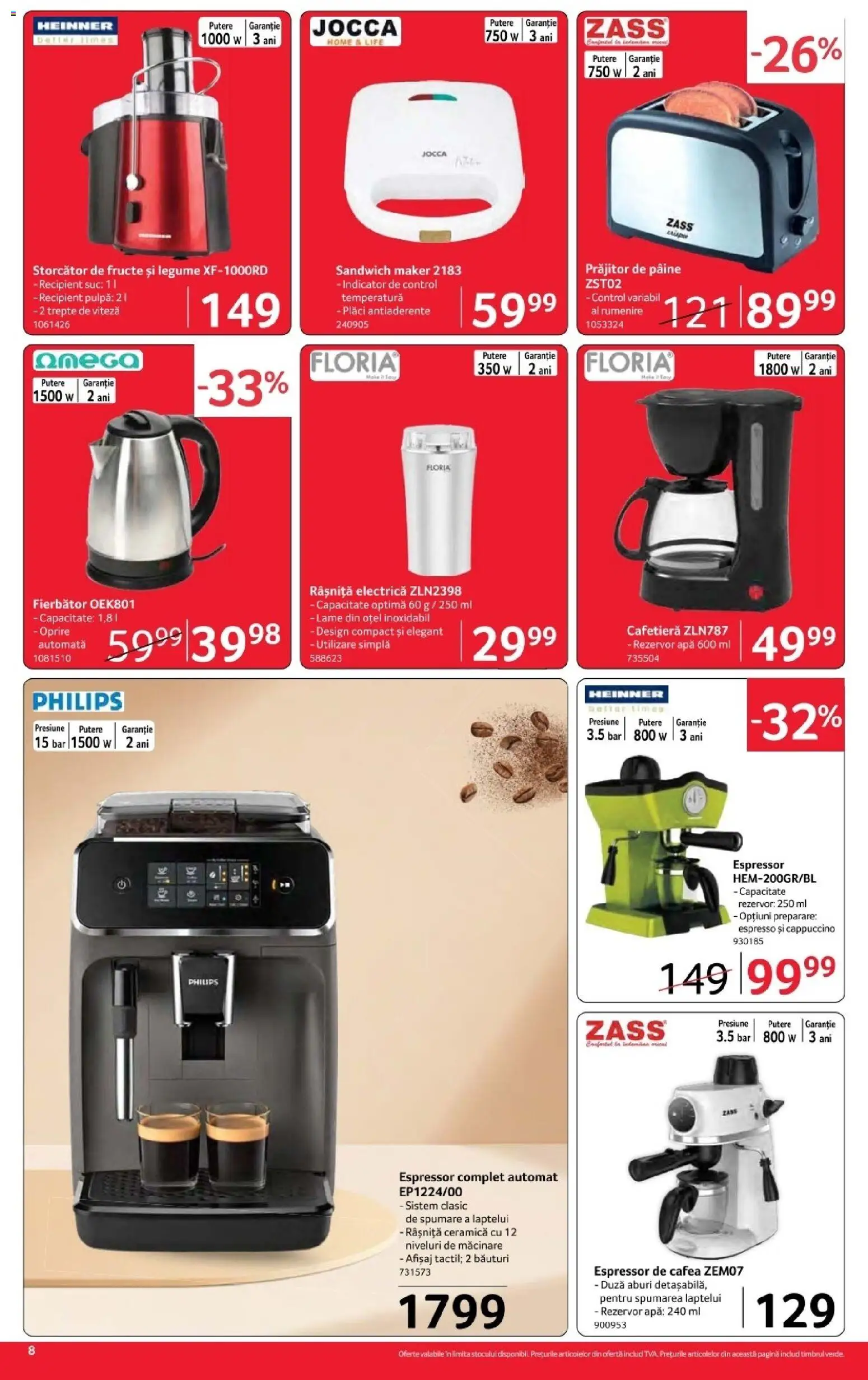 Noul catalog Selgros – valabil de la 16.10.2026 | Pagină: 8 | Produse: Espressor, Philips, Cafetieră, Prăjitor de pâine