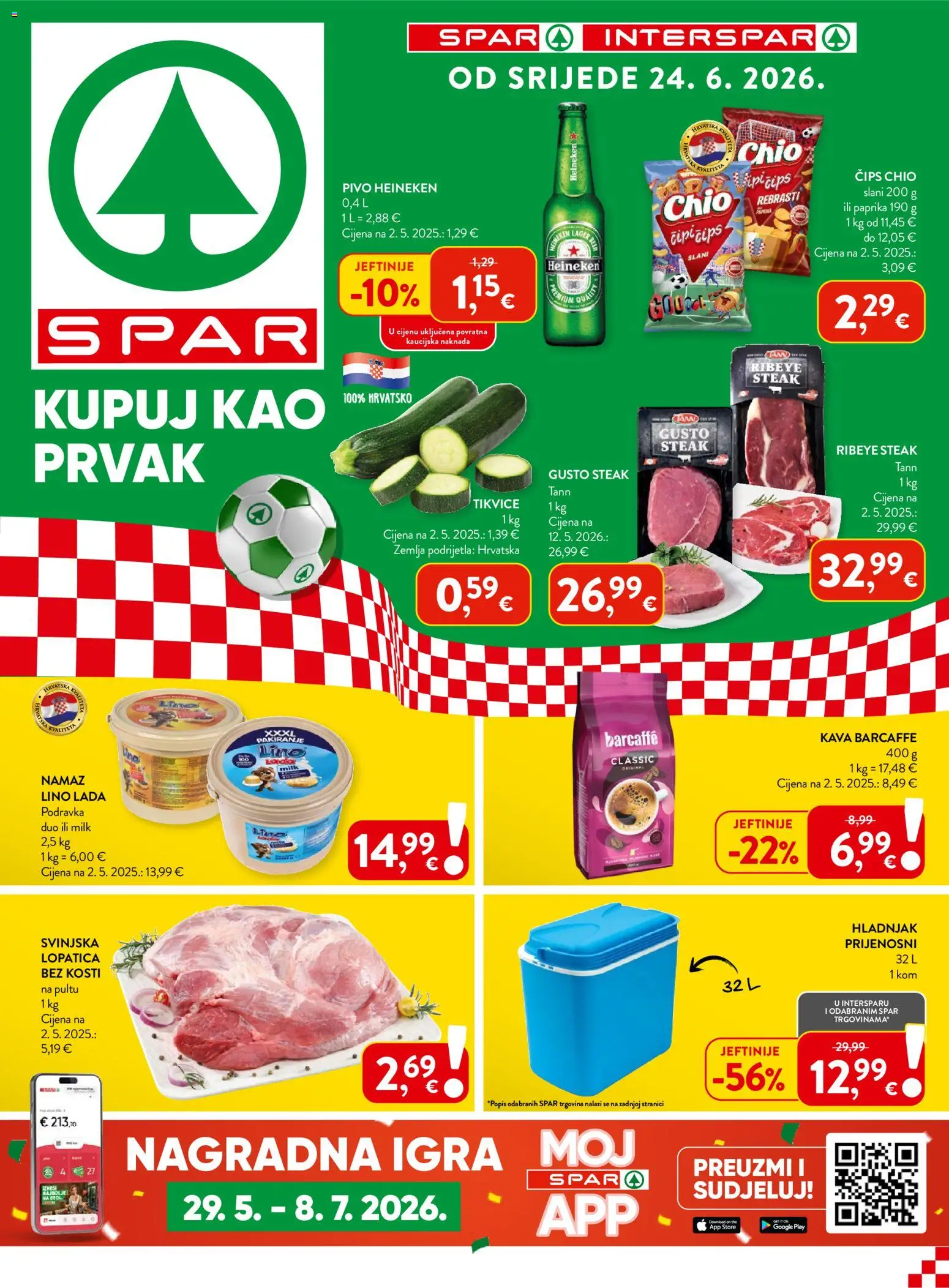 Spar katalog | vrijedi od 24.06.2026 | Stranica: 1 | Proizvodi: Pivo, Lopatica, Igra, Namaz