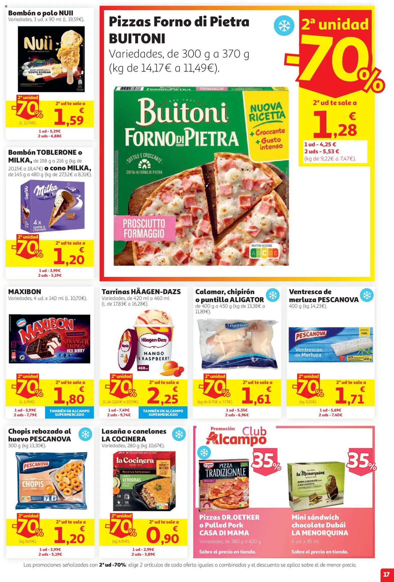Alcampo HG Unico │ válido desde el 27/08/2026 | Página: 17 | Productos: Verduras, Té, Lasaña, Canelones