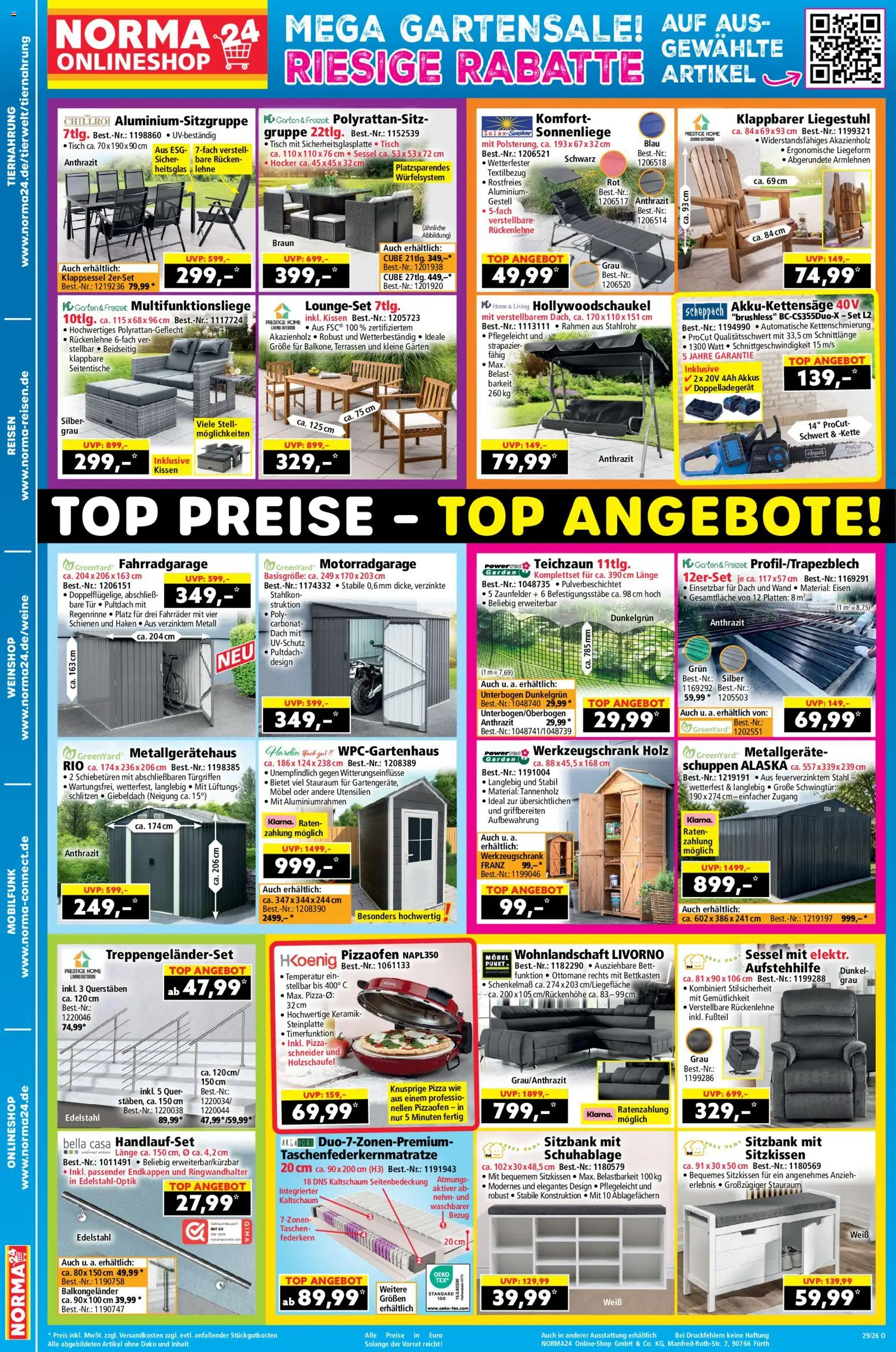 Norma Onlineshop – gültig ab 13.07.2026 | Seite: 2 | Produkte: Wohnlandschaft, Hocker, Sessel, Pizza