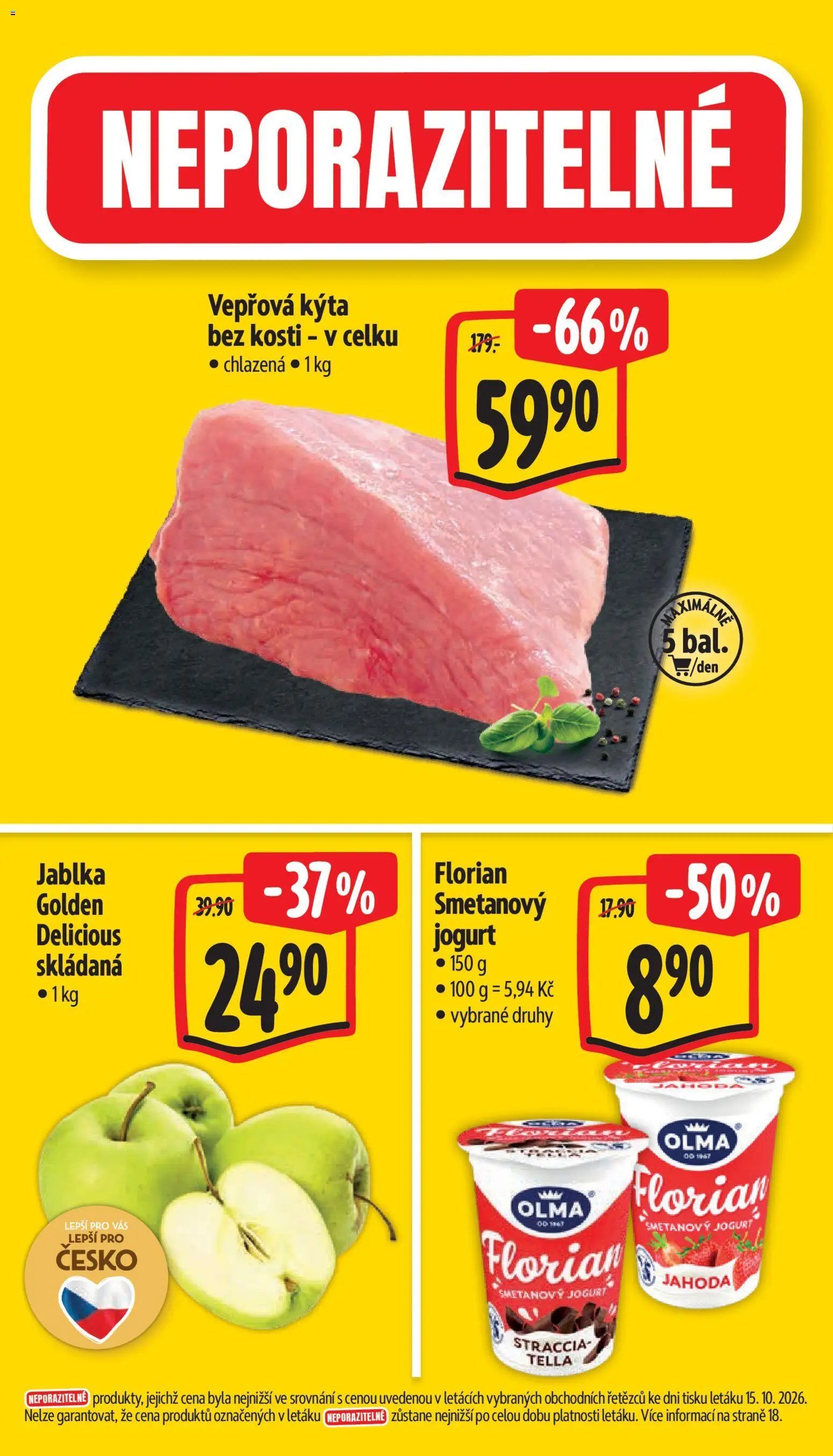 Albert leták - Supermarket od 21.10.2026 | Strana: 3 | Produkty: Jablka, Kýta bez kosti, Vepřová Kýta, Kýta