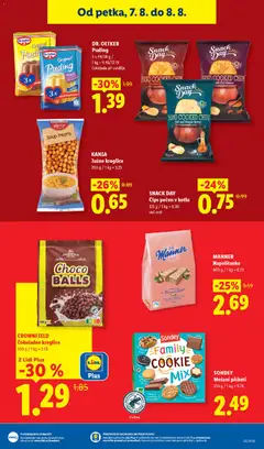 Lidl katalog akcije – veljaven od 06.08.2026 | Stran: 43 | Izdelki: Napolitanke, Puding, Cokolada, Cips