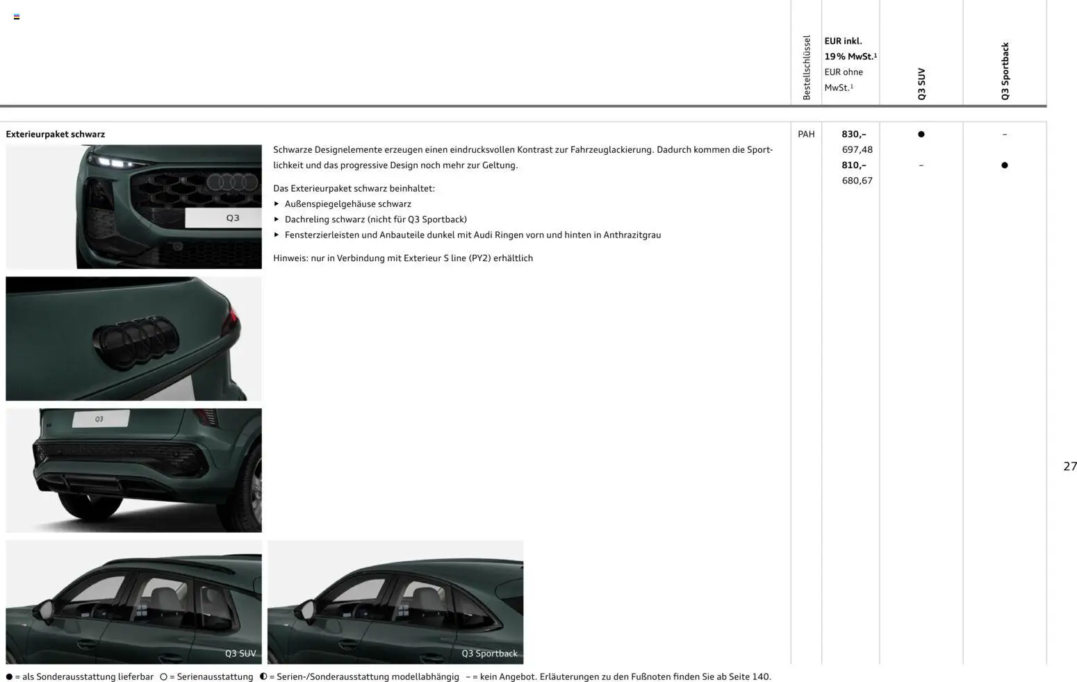 Audi Q3 – gültig ab 29.01.2026 | Seite: 27