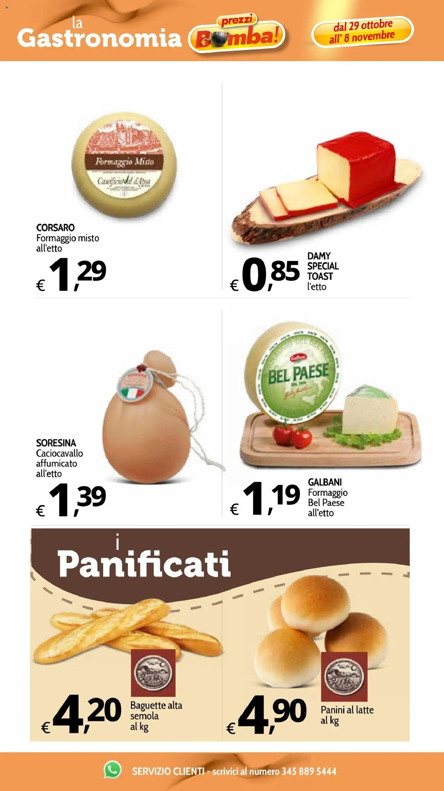 Volantino Primo Prezzo del 29/10/2026 | Pagina: 42 | Prodotti: Baguette, Latte, Formaggio, Semola