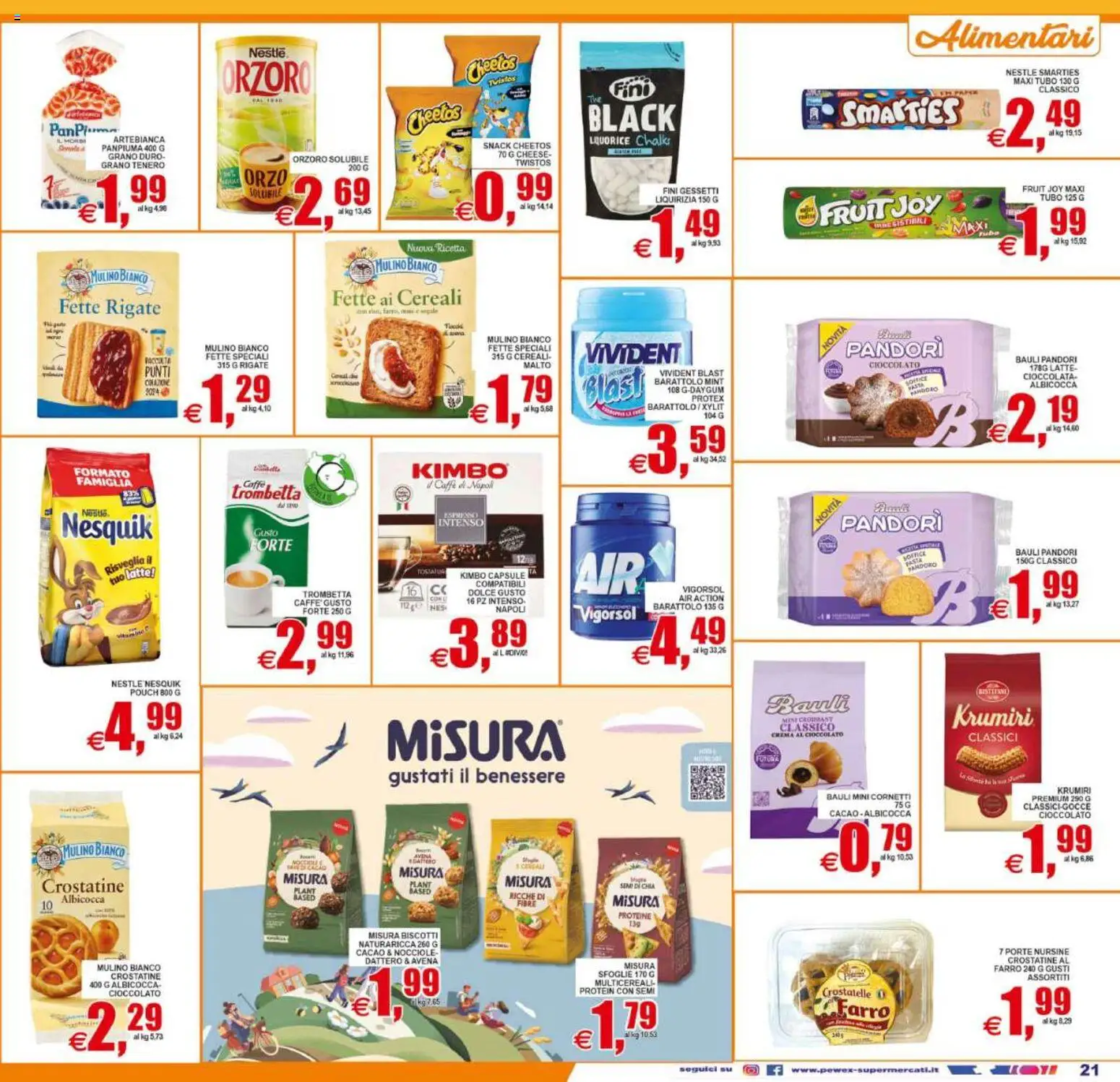 Volantino Pewex del 21/08/2026 | Pagina: 21 | Prodotti: Caffè, Cioccolato, Pasta, Nocciole