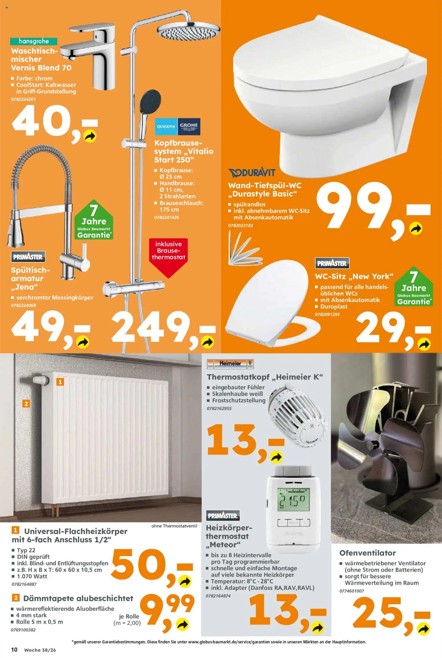 Globus Baumarkt Prospekt Berlin-Treptow – gültig ab 14.09.2026 | Seite: 10 | Produkte: Adapter, Ventilator, Batterien, Heizkörper