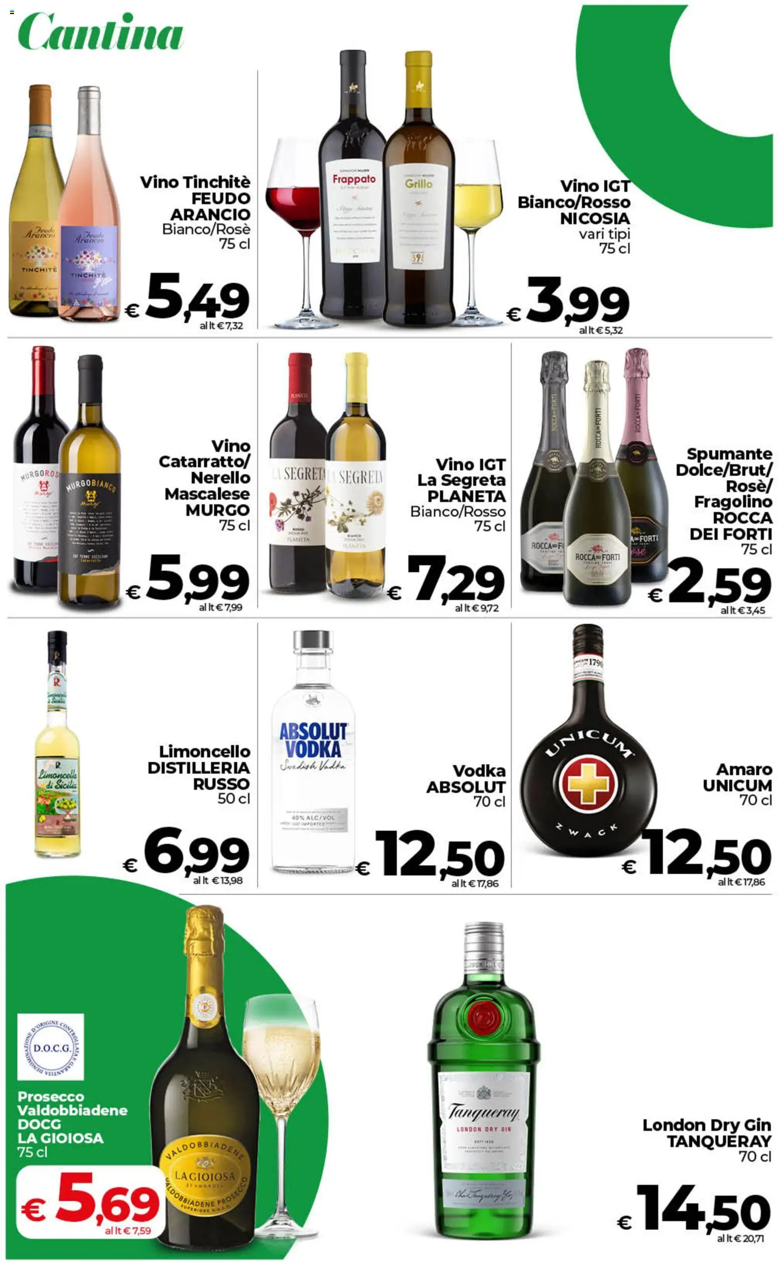 Volantino COOP del 18.06.2026 | Pagina: 20 | Prodotti: Gin, Prosecco, Limoncello, Amaro