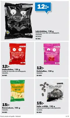 Biltema erbjudanden Dryck, snacks och godis - Förhandsvisning av reklamblad från butik Biltema aktuell från 21/08/2026 | Sida: 19 | Produkter: Snacks, Godis