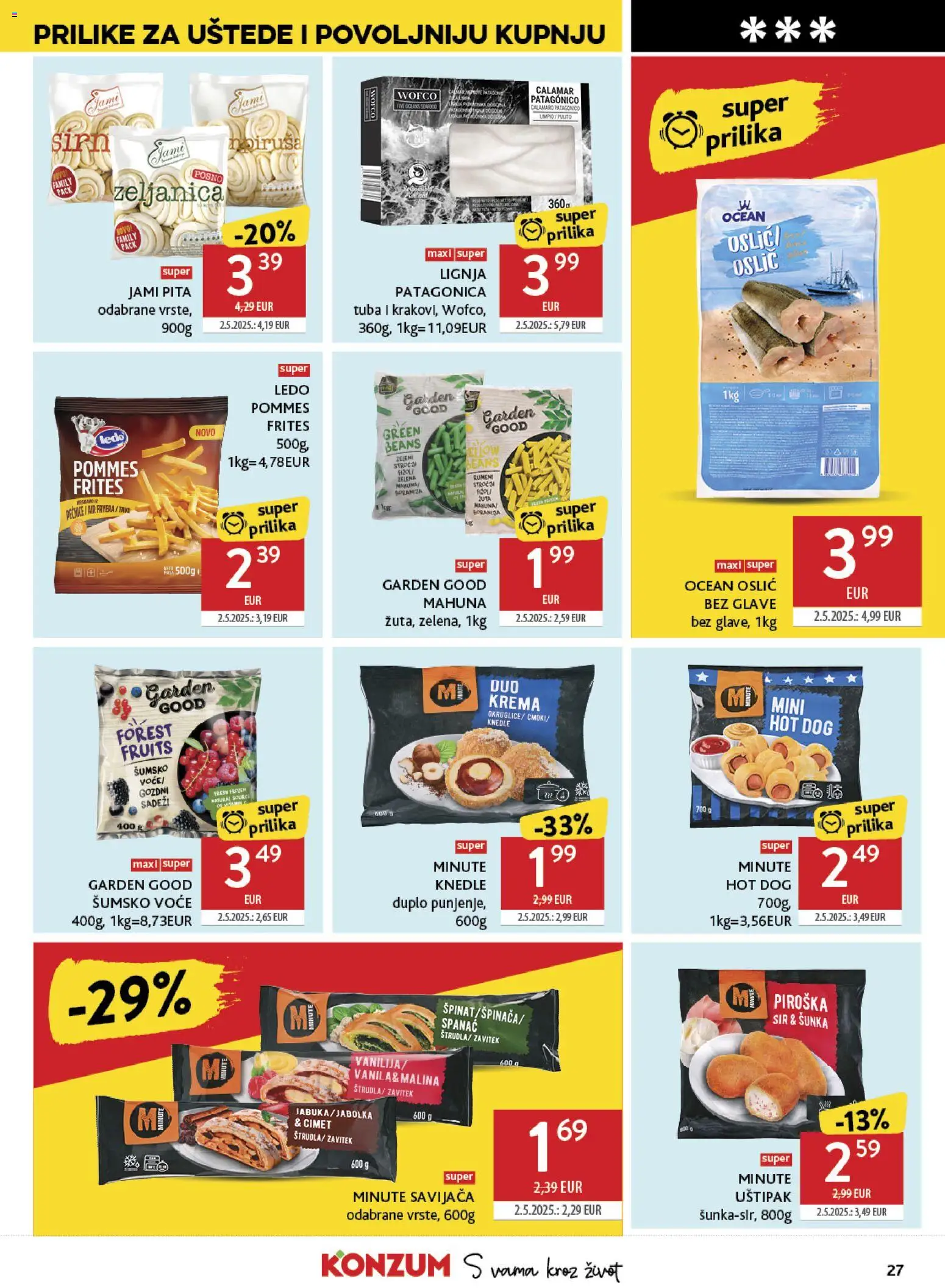 Konzum HR akciós ujság - amely érvényes a következő dátumtól: 10.06.2026 | Oldal: 27 | Termékek: Hot dog, Duplo, Pita