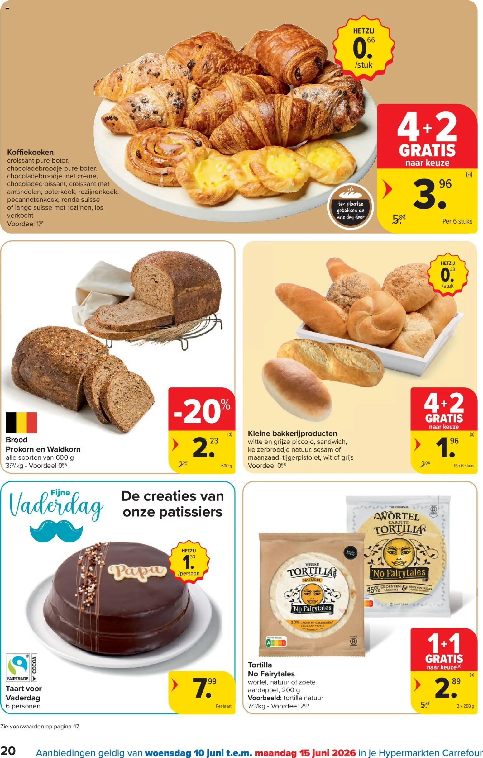 {H1} | Pagina: 20 | Producten: Tortilla, Groenten, Taart, Brood