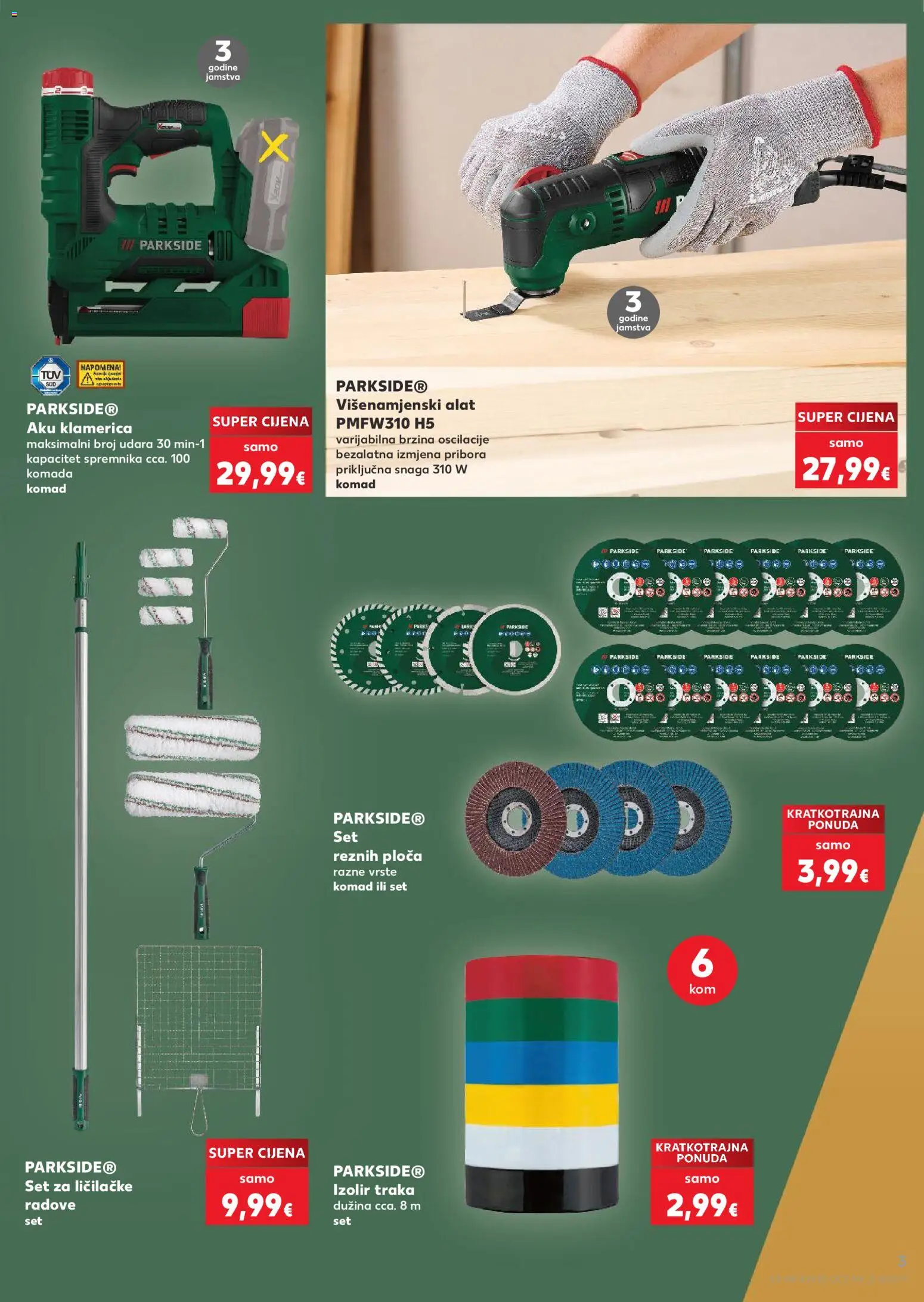 Kaufland katalog | vrijedi od 06.08.2026 | Stranica: 3 | Proizvodi: Alat, Izolir traka, Parkside