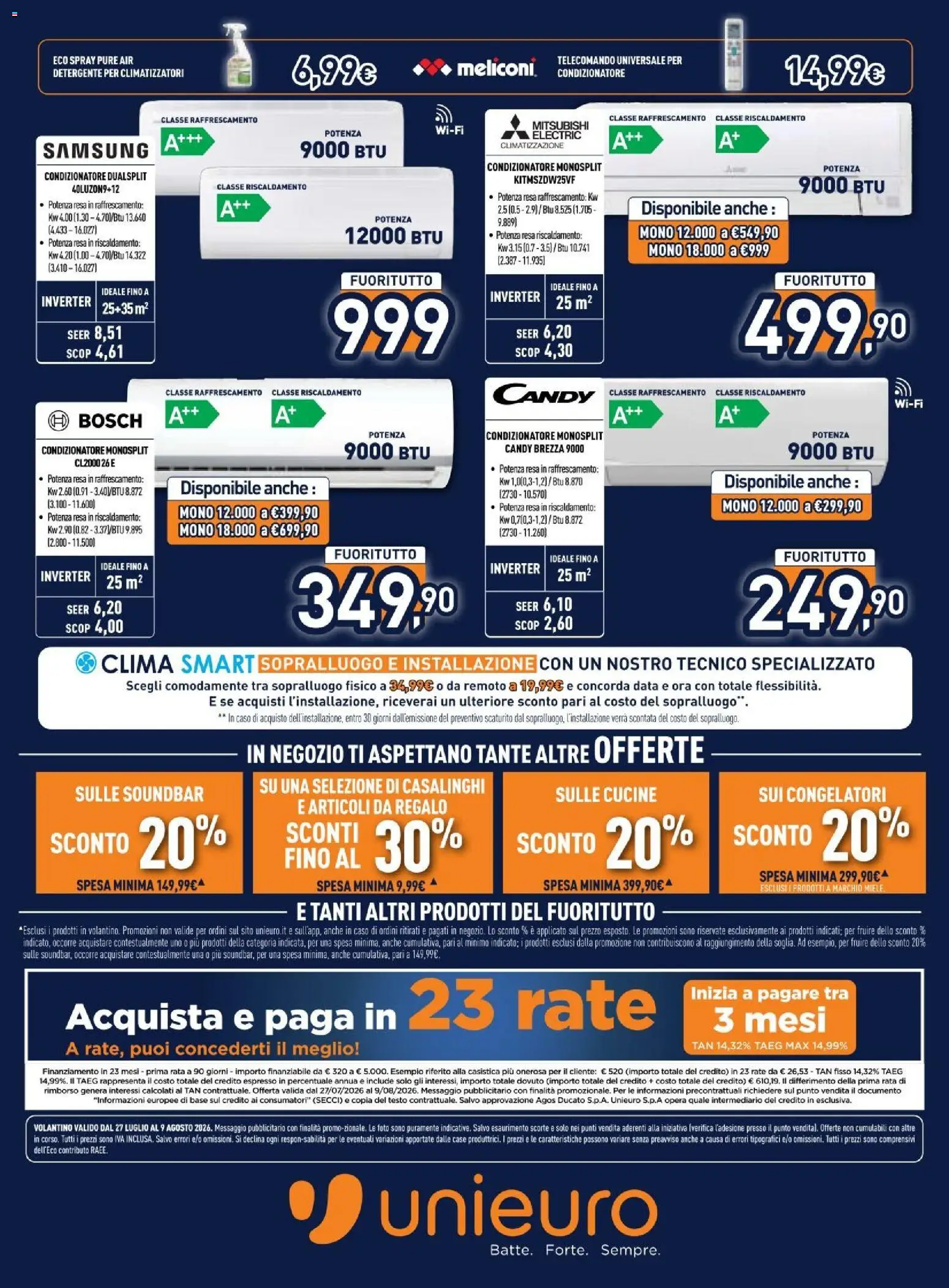 Volantino Unieuro del 27/07/2026 | Pagina: 32 | Prodotti: Cucine, Soundbar, Data, Miele