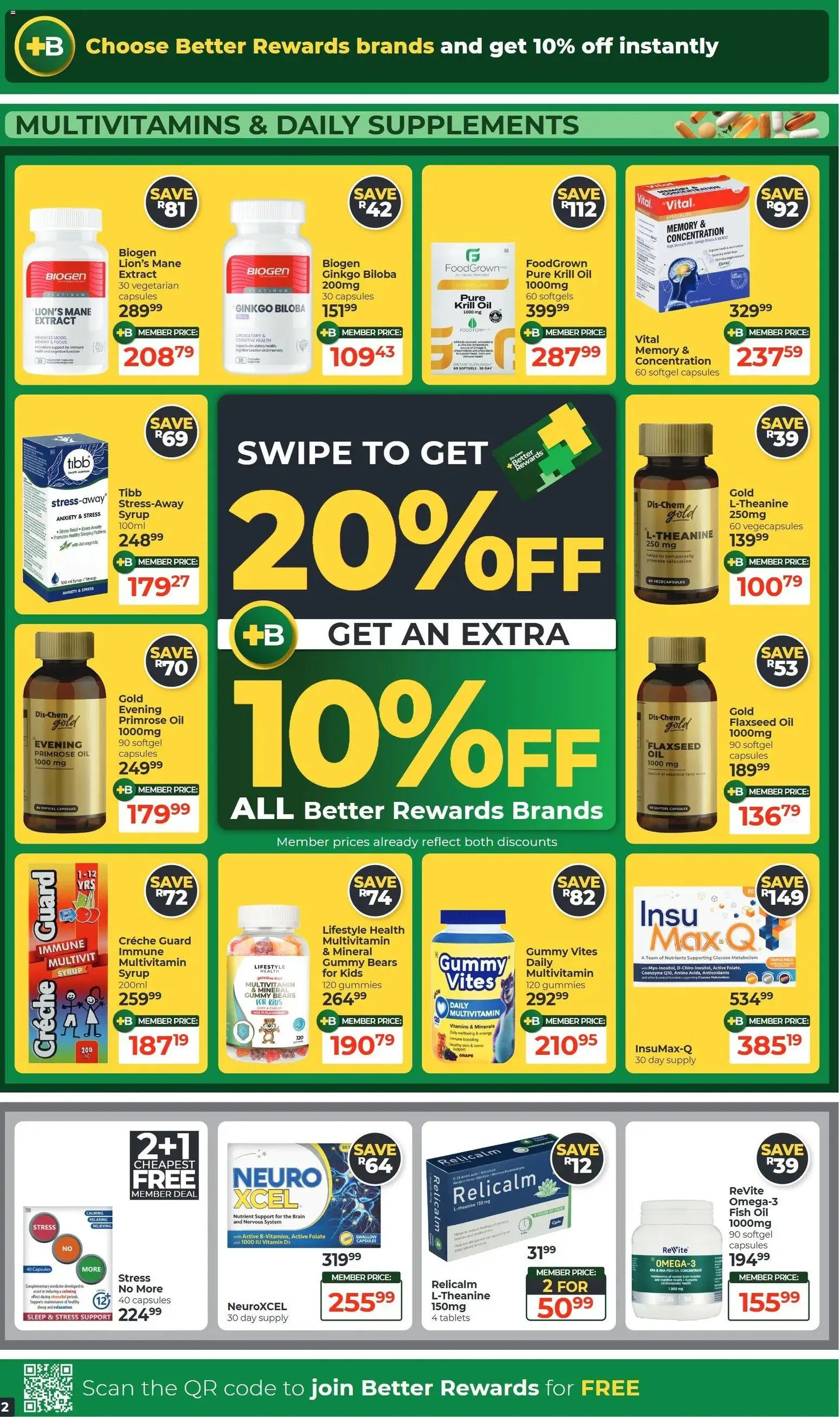 New Dis-Chem catalogue – valid from 20/10/2026 | Page: 2 | Products: Fish oil, Vitamins, Fish, Syrup