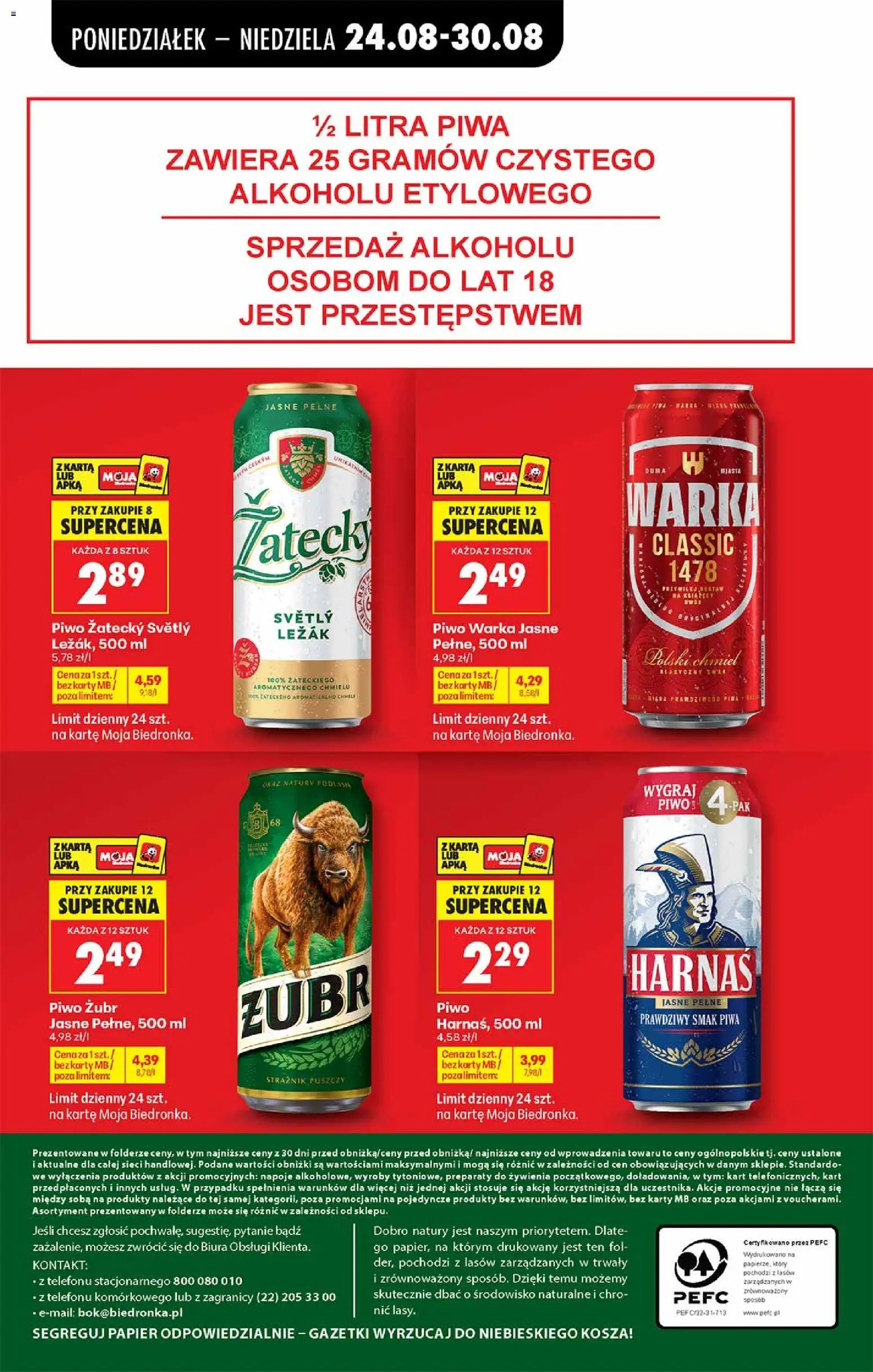 Biedronka Polsko leták od 24.08.2026 | Strana: 64 | Produkty: Zubr, Nápoje, Karty