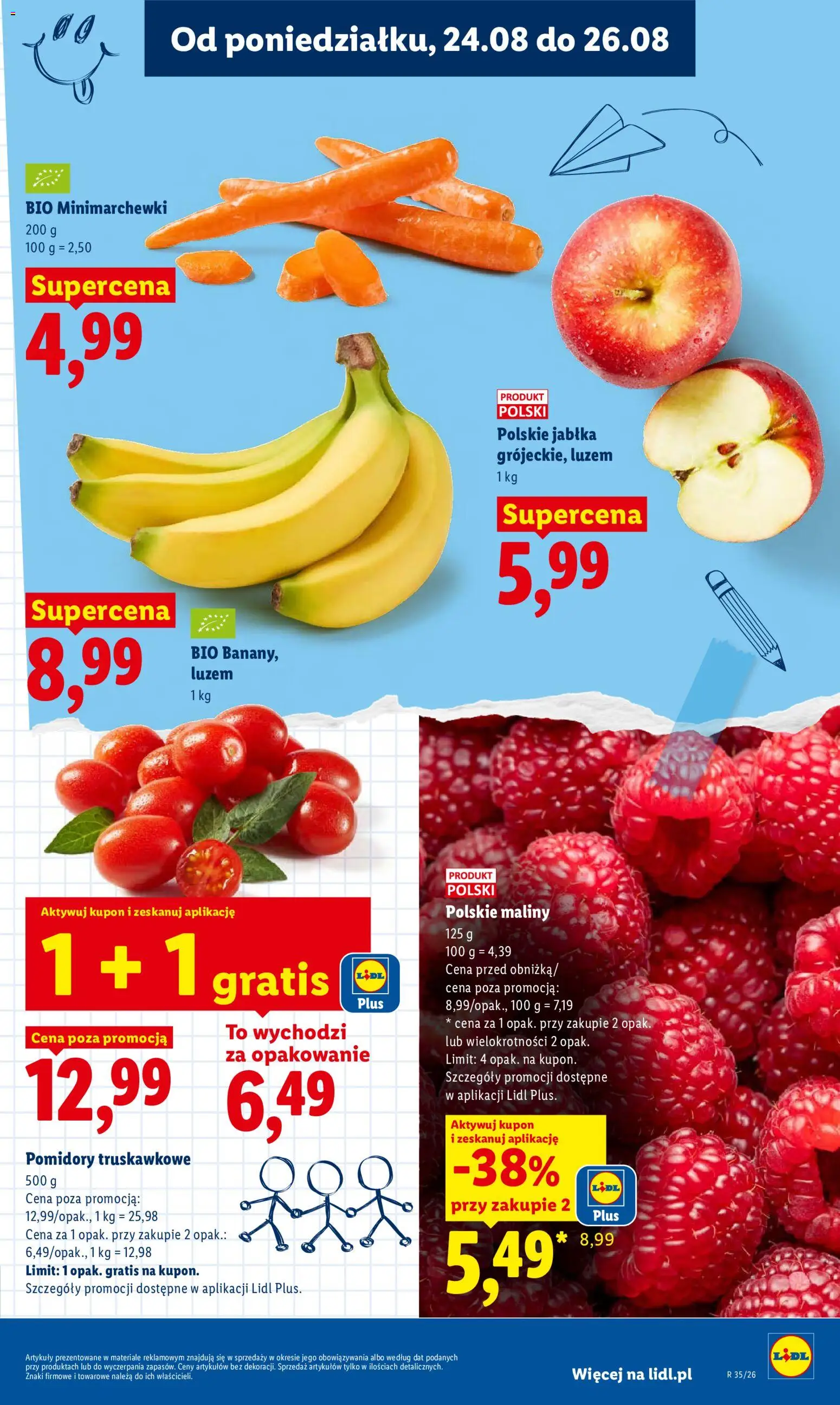 Lidl Polsko leták od 24.08.2026 | Strana: 67 | Produkty: Jablka, Maliny