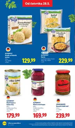 ALPENFEST Kiseli kupus u belom vinu, 810 g, Oceđena masa 770 g - pregled Lidl kataloga - važi od 28.05.2026 | Strana: 52