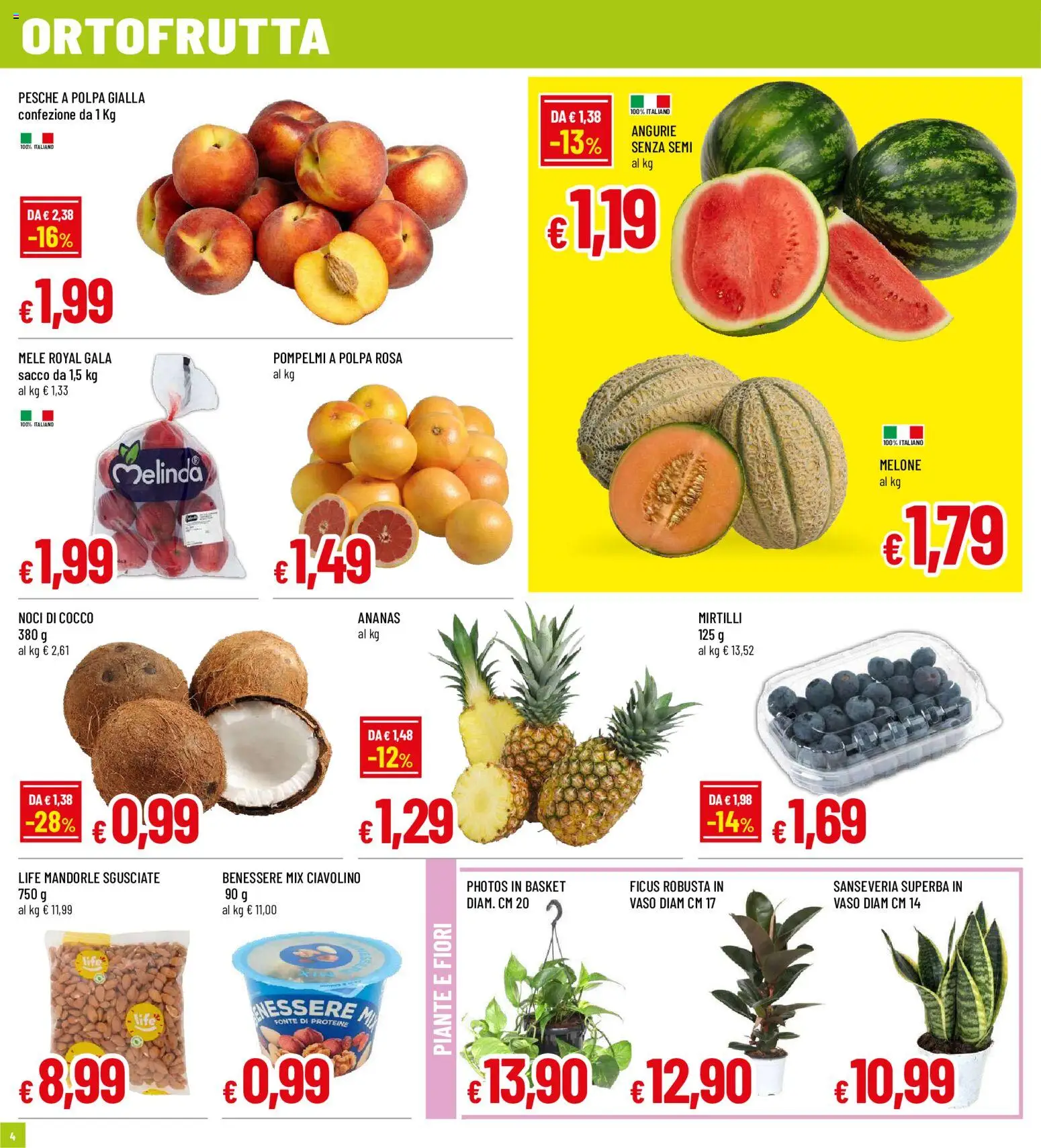 Volantino Galassia del 20/08/2026 | Pagina: 4 | Prodotti: Mele, Noci, Melone, Cocco