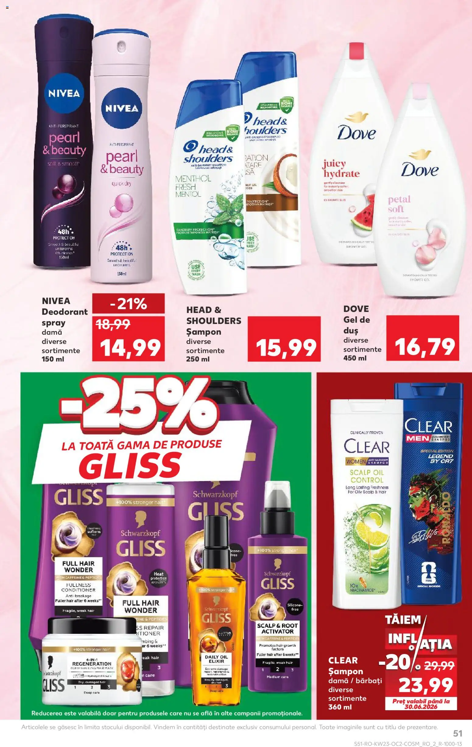 Noul catalog Kaufland – valabil de la 03.06.2026 | Pagină: 51 | Produse: Elixir, Duș, Șampon, Deodorant