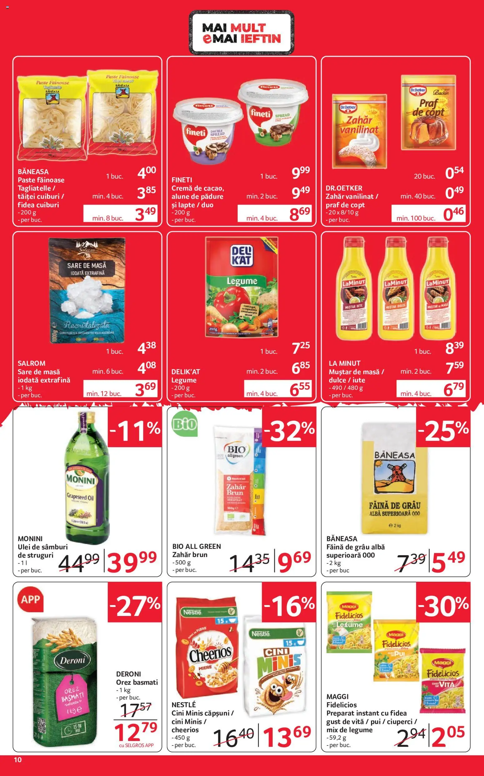 Noul catalog Selgros – valabil de la 04.09.2026 | Pagină: 10 | Produse: Muștar, Orez basmati, Legume, Zahăr