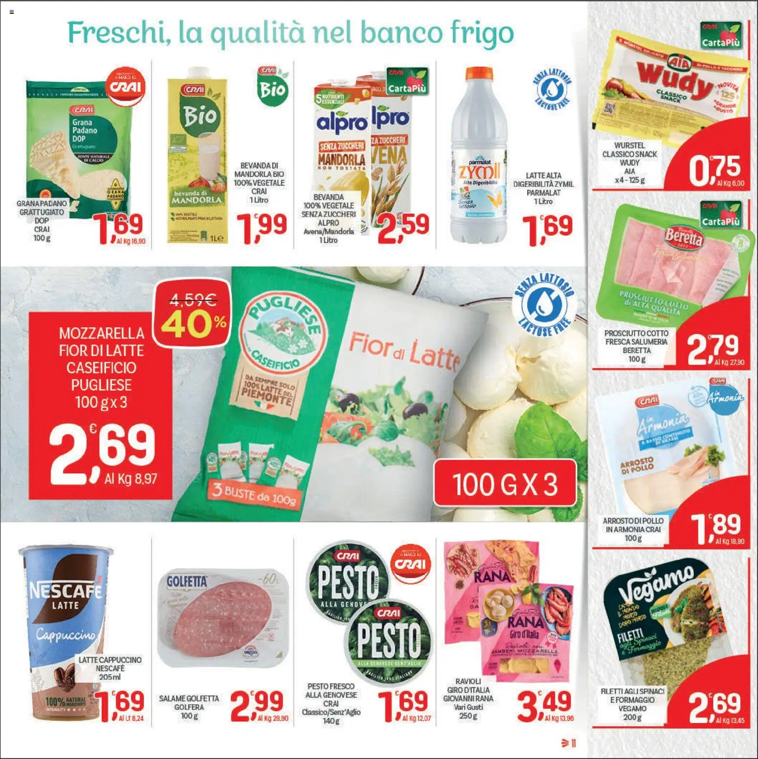 Volantino CRAI del 11.06.2026 | Pagina: 11 | Prodotti: Arrosto, Salame, Latte, Grana Padano