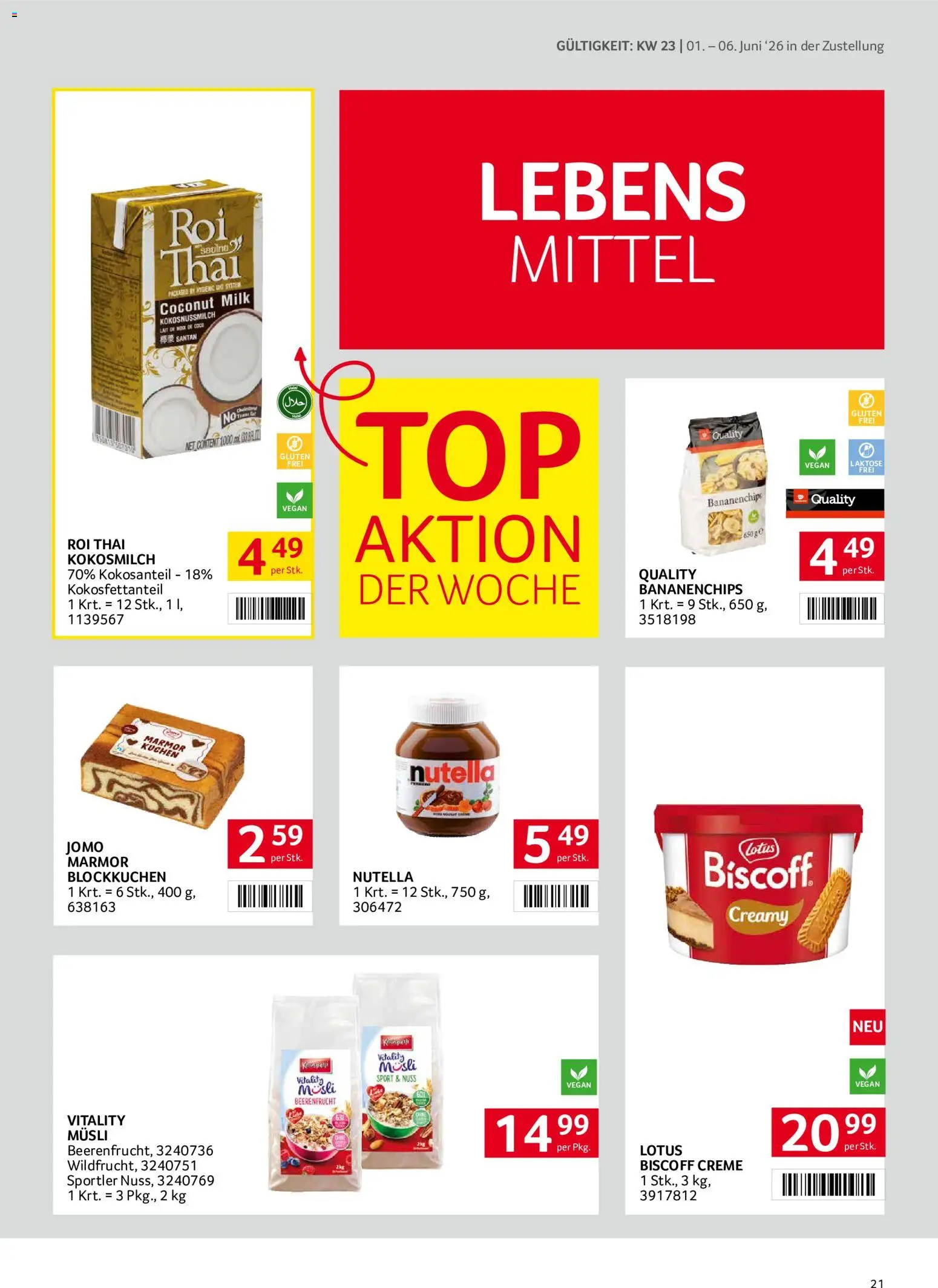 Transgourmet Zustellaktion gültig ab 01.06.2026 | Seite: 21 | Produkte: Creme