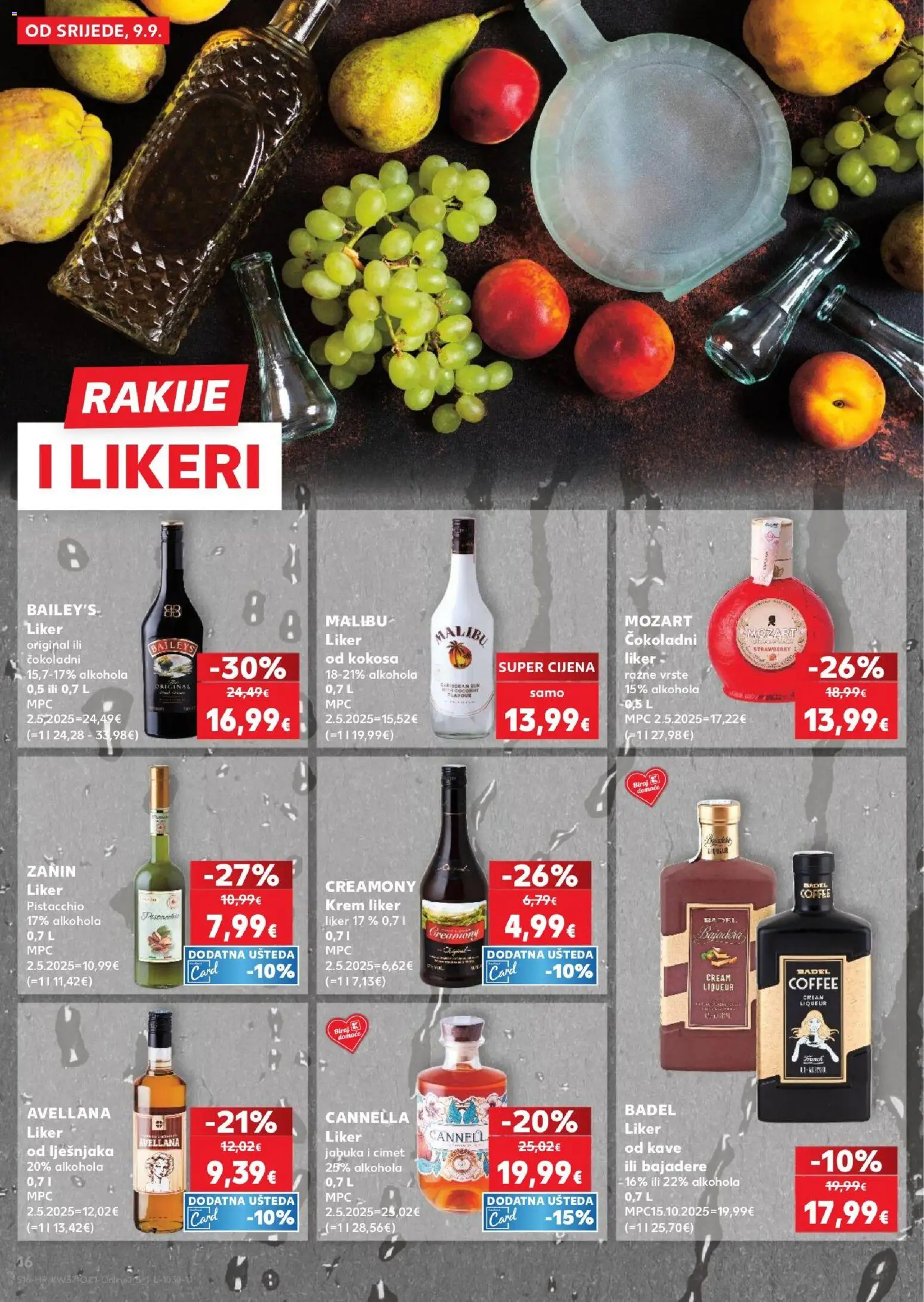 Kaufland katalog | vrijedi od 09.09.2026 | Stranica: 16 | Proizvodi: Krem liker, Liker, Badel, Jabuka