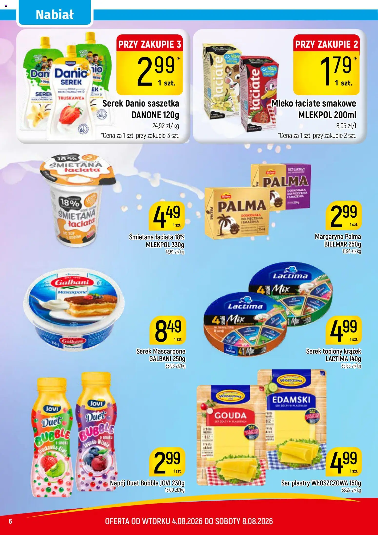 Piotruś Pan gazetka od 04.08.2026 | Strona: 6 | Produkty: Mascarpone, Margaryna, Mleko, Ser