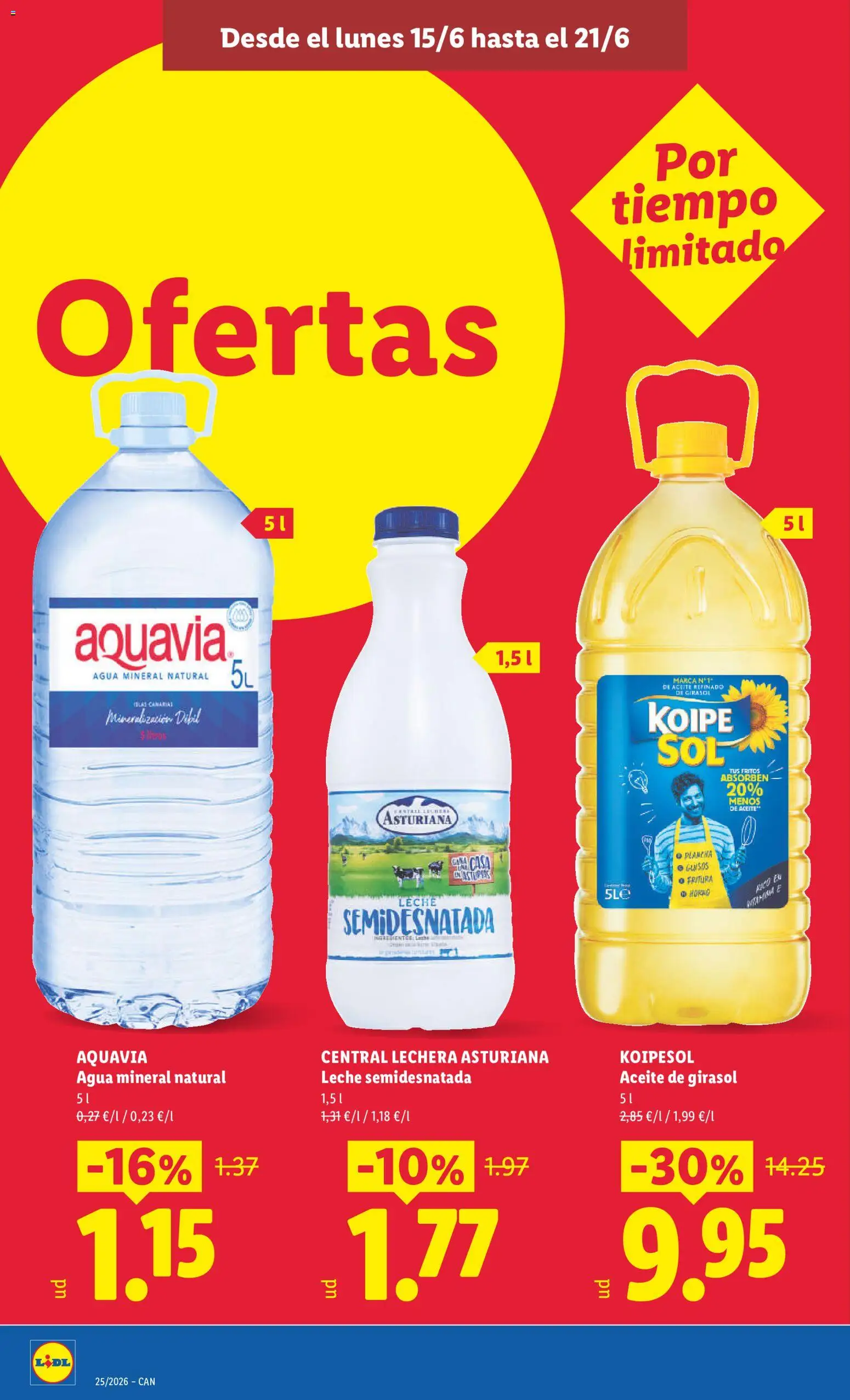 Lidl folleto Canarias │ válido desde el 15.06.2026 | Página: 24 | Productos: Leche, Aceite, Aceite de girasol, Horno