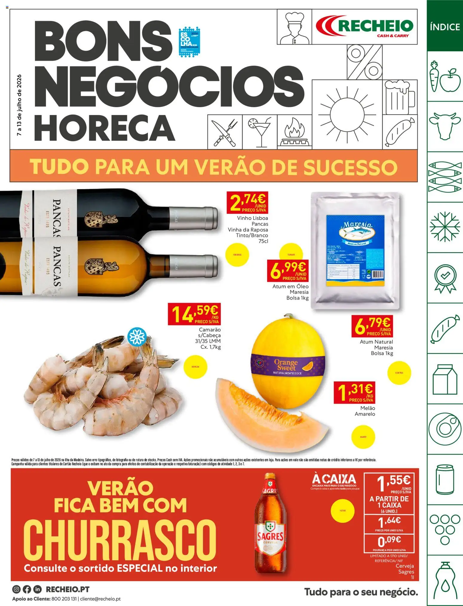 Recheio Horeca Madeira │ válido de 07/07/2026 | Página: 1 | Produtos: Óleo, Vinho, Cerveja, Melão