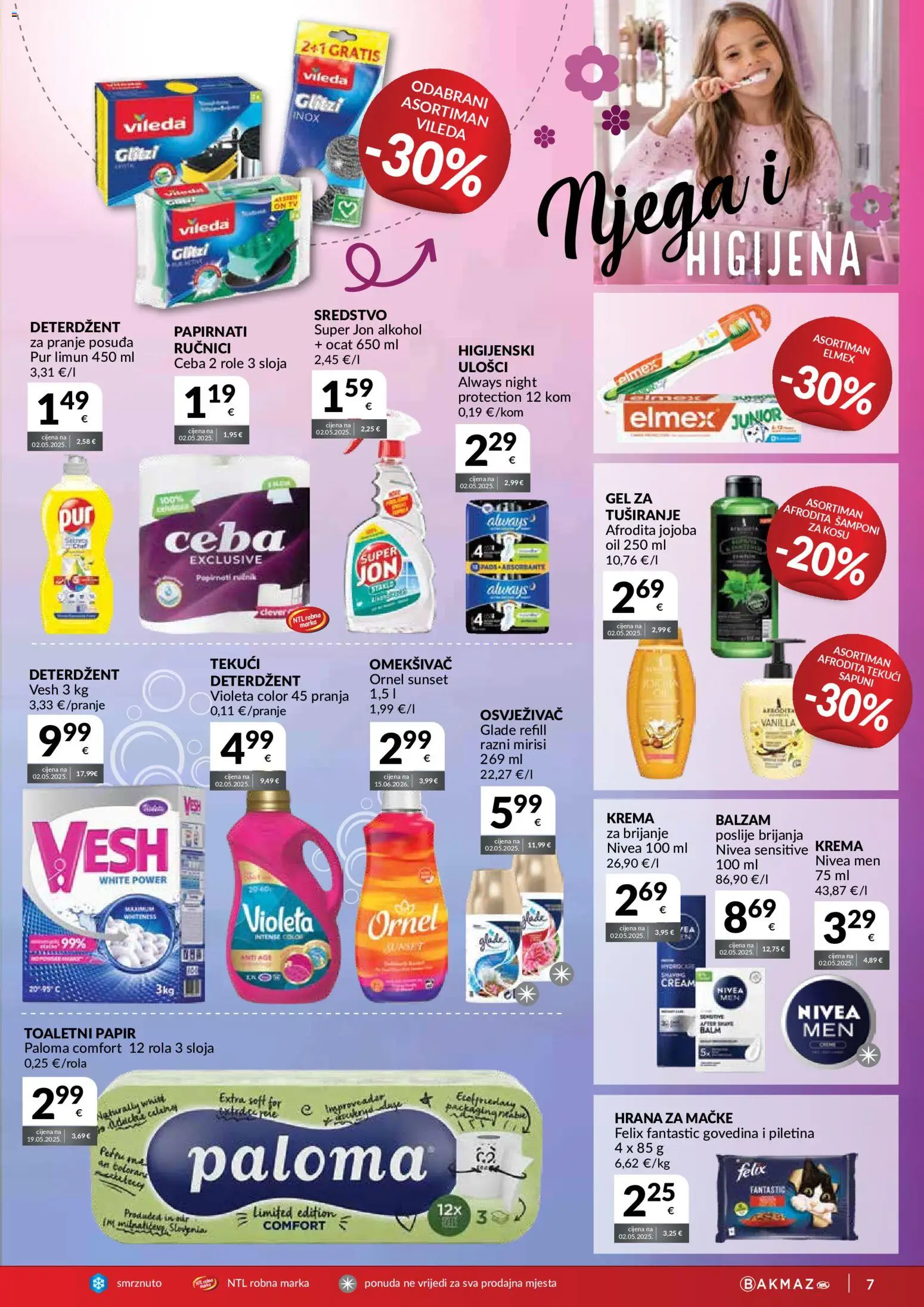 Bakmaz katalog | vrijedi od 16.09.2026 | Stranica: 7 | Proizvodi: Piletina, Toaletni papir, Tv, Violeta