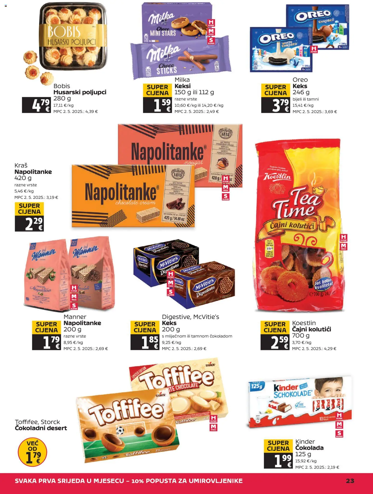 Tommy katalog | vrijedi od 29.10.2026 | Stranica: 23 | Proizvodi: Čajni kolutići, Oreo, Napolitanke, Milka