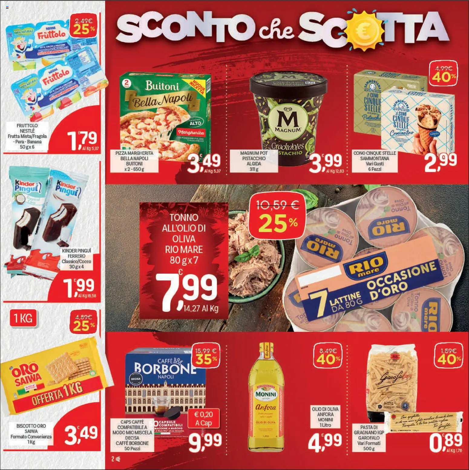 Volantino CRAI del 09/07/2026 | Pagina: 2 | Prodotti: Pizza, Frutta, Pasta, Tonno