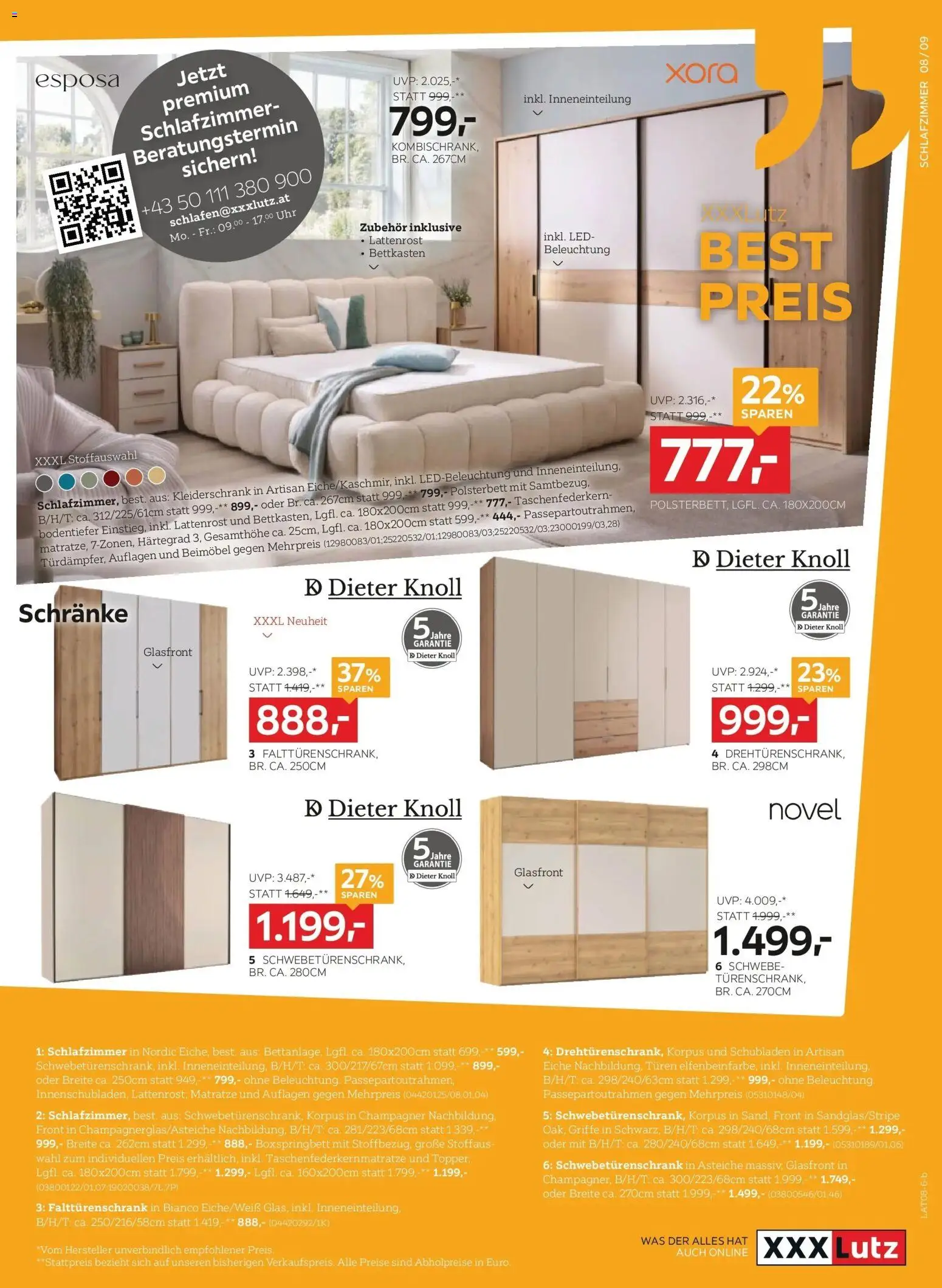 XXXLutz Best Preis gültig ab 04.08.2026 | Seite: 9 | Produkte: Uhr, Matratze, Kleiderschrank, Lattenrost