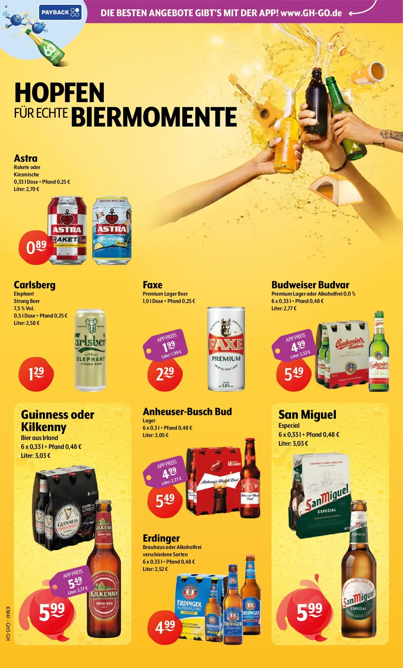 Trink und Spare Prospekt – gültig ab 05.10.2026 | Seite: 6 | Produkte: Astra rakete, Erdinger, Carlsberg, Budweiser
