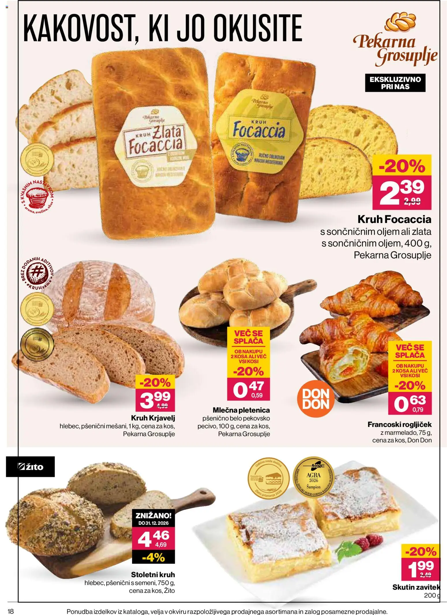 Novi Mercator katalog ponudbe – veljaven od 03.09.2026 | Stran: 18 | Izdelki: Kvas, Pekarna, Kruh