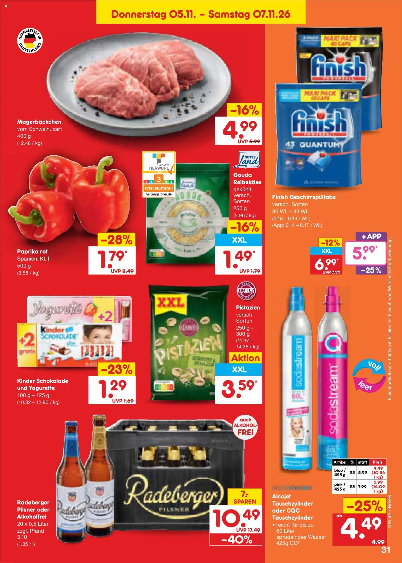 Netto Marken-Discount Prospekt – gültig ab 02.11.2026 | Seite: 47 | Produkte: Schokolade, Pistazien, Wurst, Reibekase