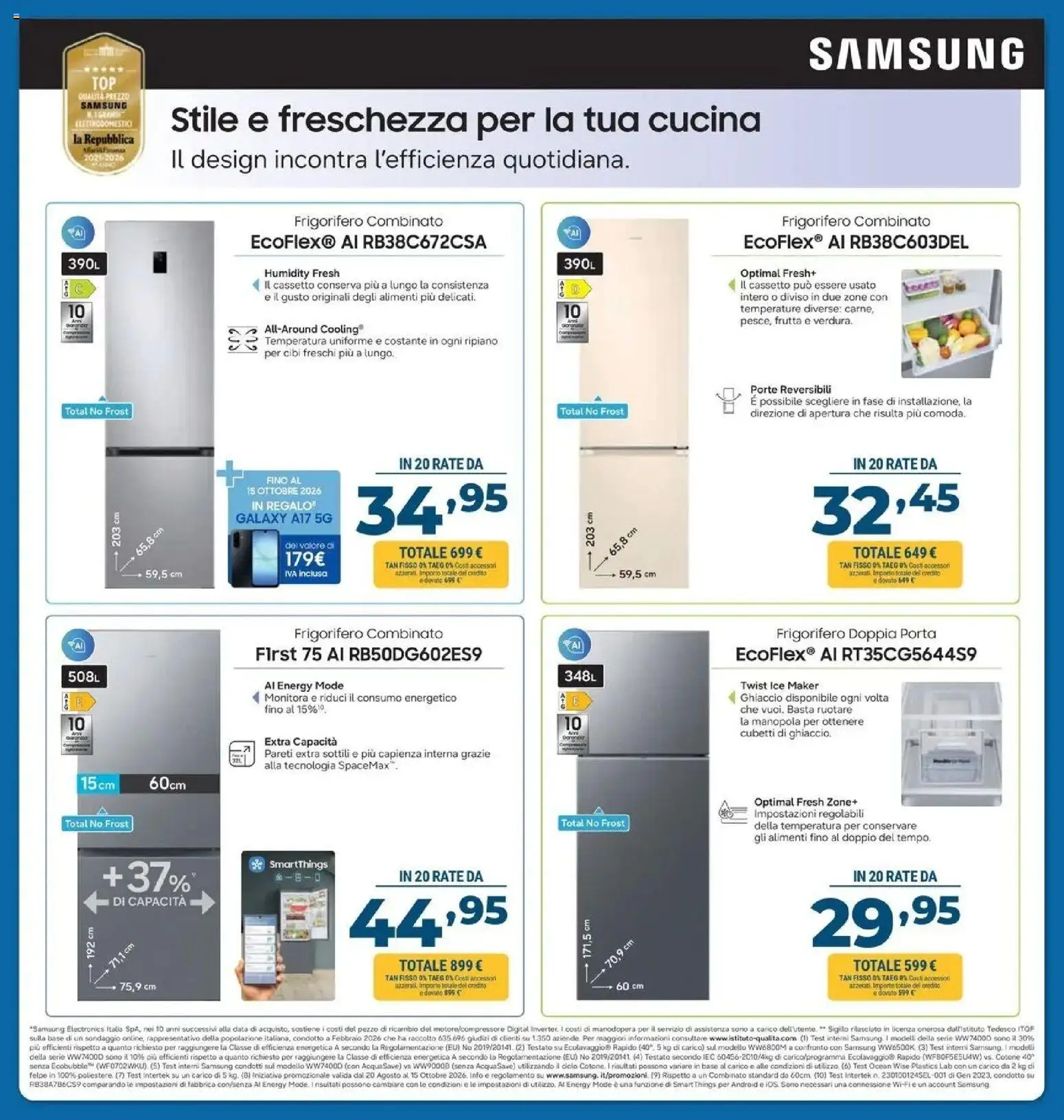 ﻿Trony volantino dal ﻿02/10/2026﻿ > ﻿Anteprima | Pagina: 14 | Prodotti: Frutta, Frigorifero, Frigorifero combinato, Samsung