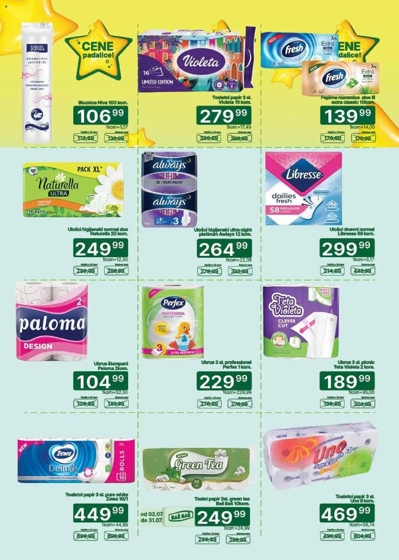 Univerexport katalog - važi od 20.07.2026 | Strana: 30 | Proizvode: Toalet papir, Ubrus