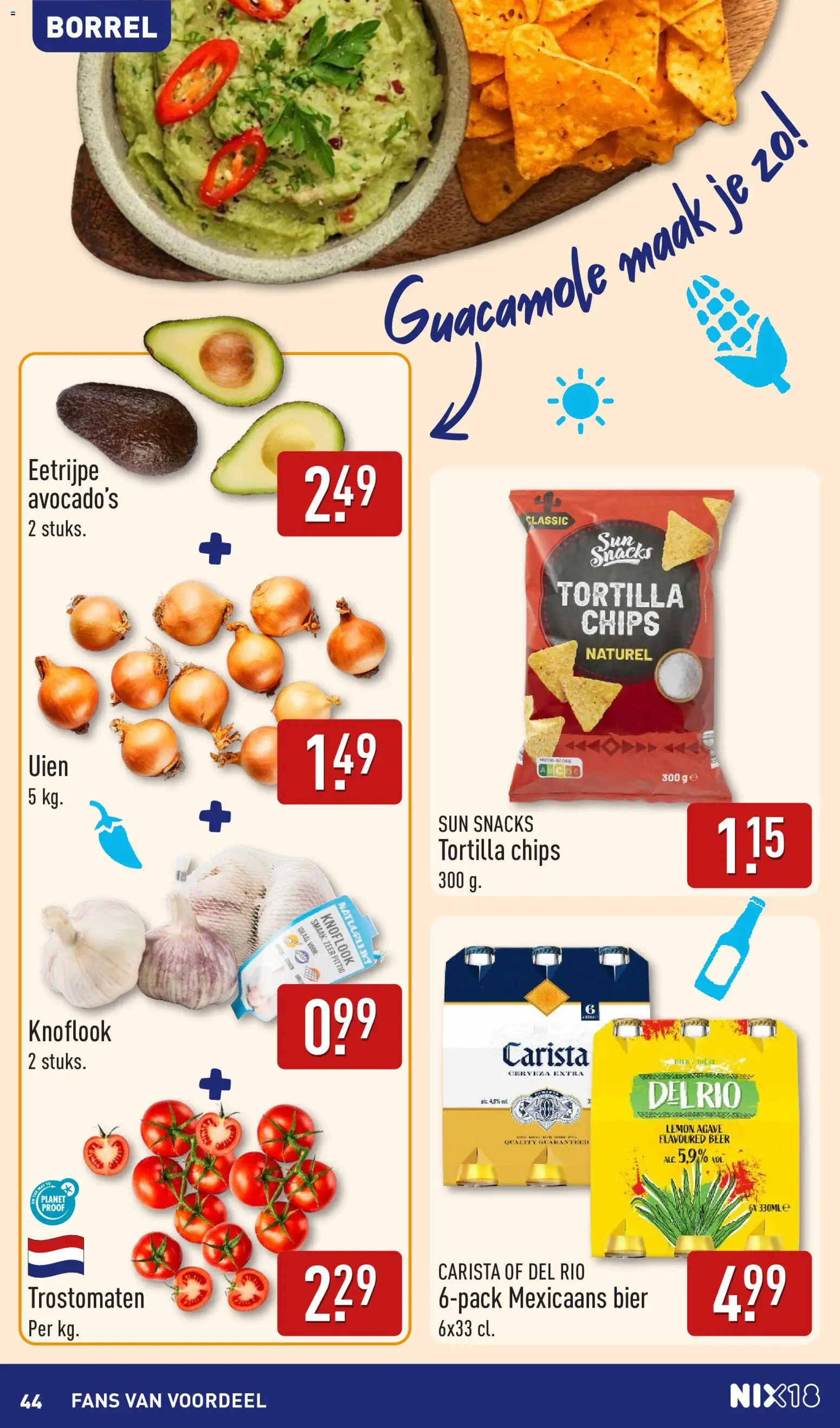 {H1} | Pagina: 44 | Producten: Snacks, Bier, Chips, Knoflook