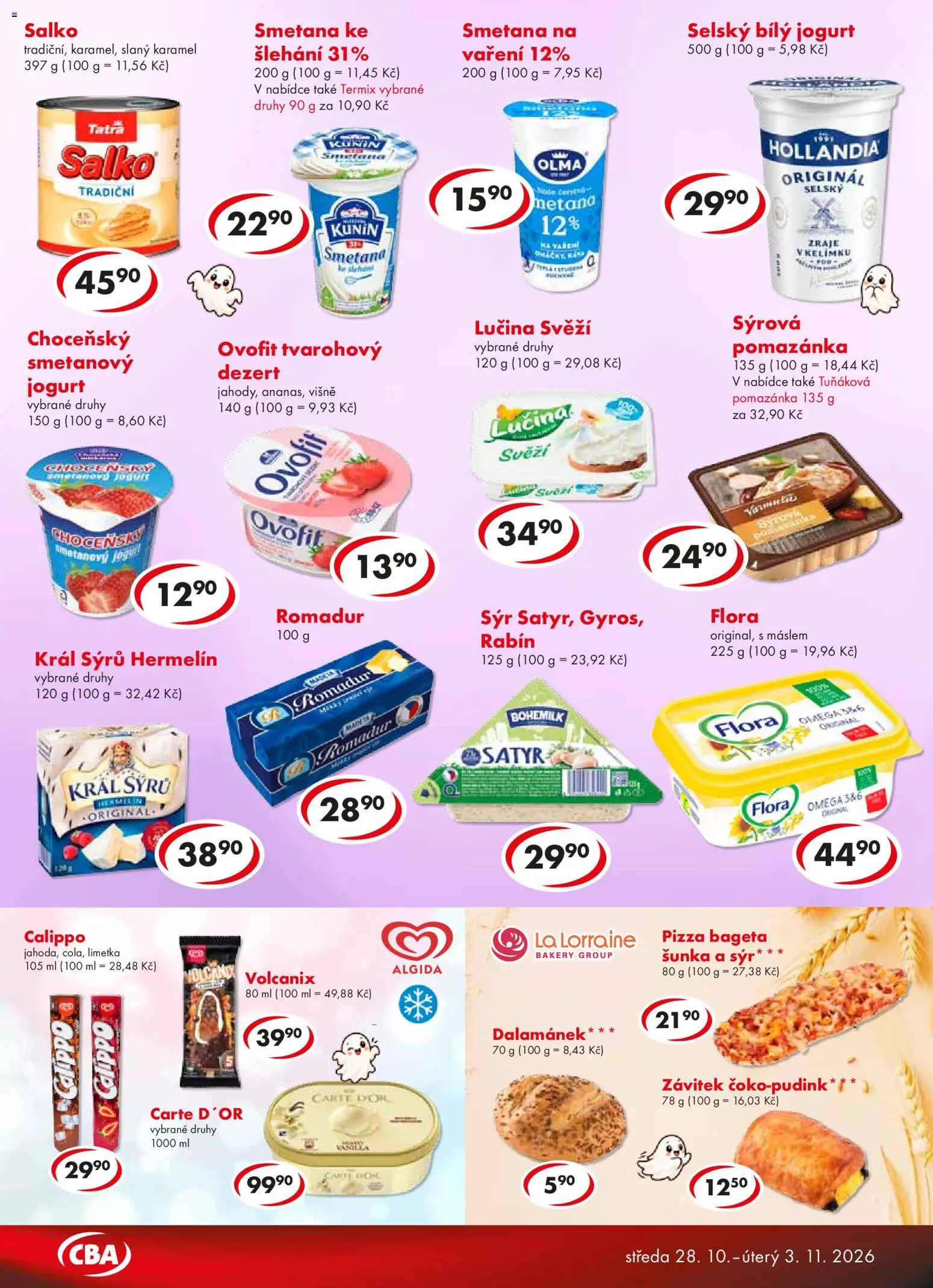 CBA leták - Premium od 28.10.2026 | Strana: 2 | Produkty: Slaný karamel, Lučina, Romadur, Bílý jogurt