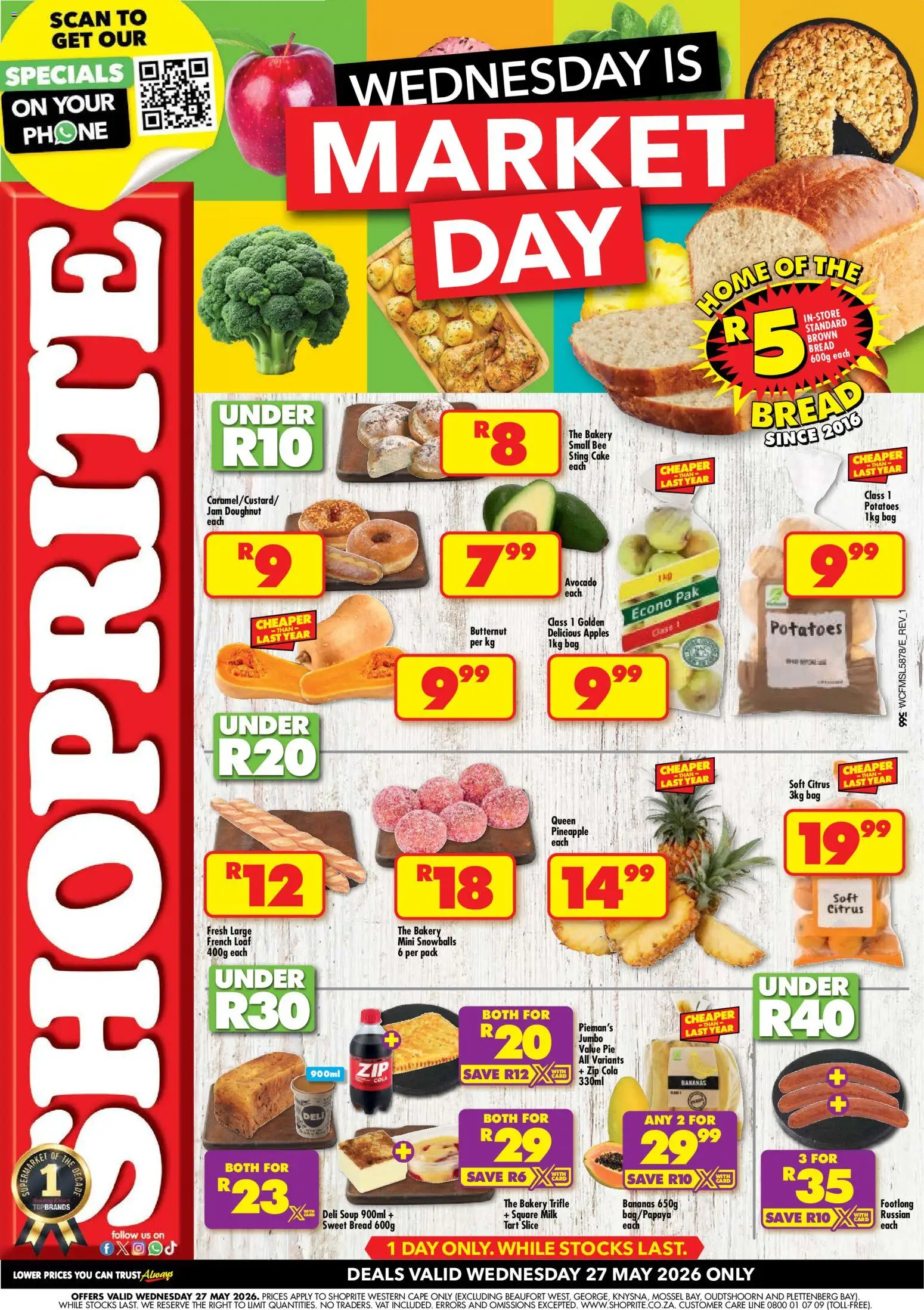 New Shoprite catalogue – valid from 27.05.2026 | Page: 1 | Products: Phone, Milk, Bananas, Fruit