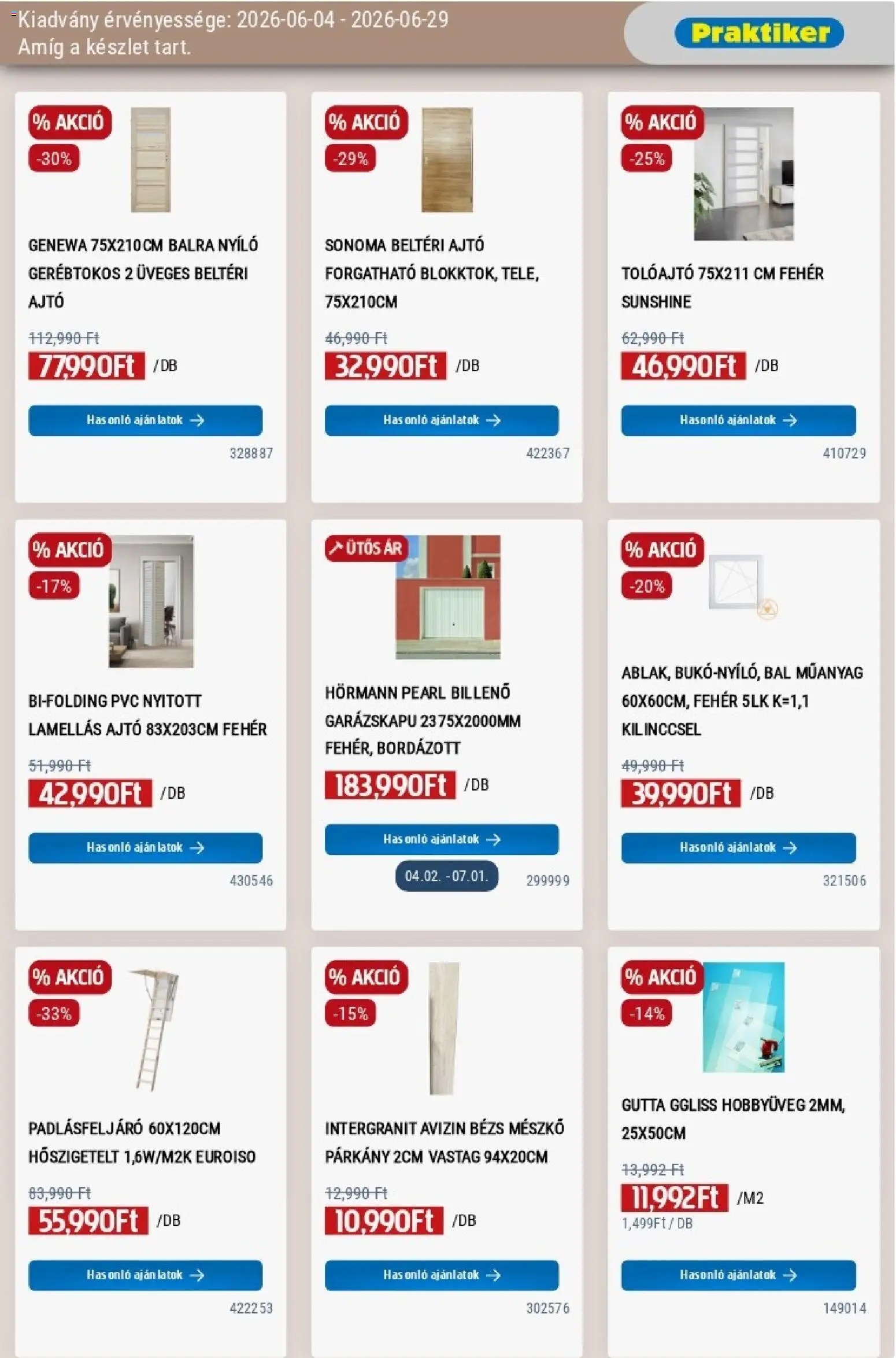 Praktiker akciós ujság - amely érvényes a következő dátumtól: 04.06.2026 | Oldal: 25 | Termékek: Beltéri ajtó