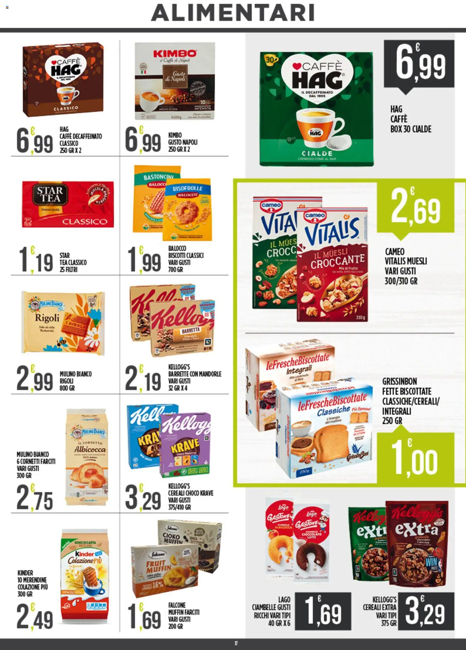 Volantino Euroesse del 20.04.2026 | Pagina: 17 | Prodotti: Caffè, Cereali, Mandorle, Merendine