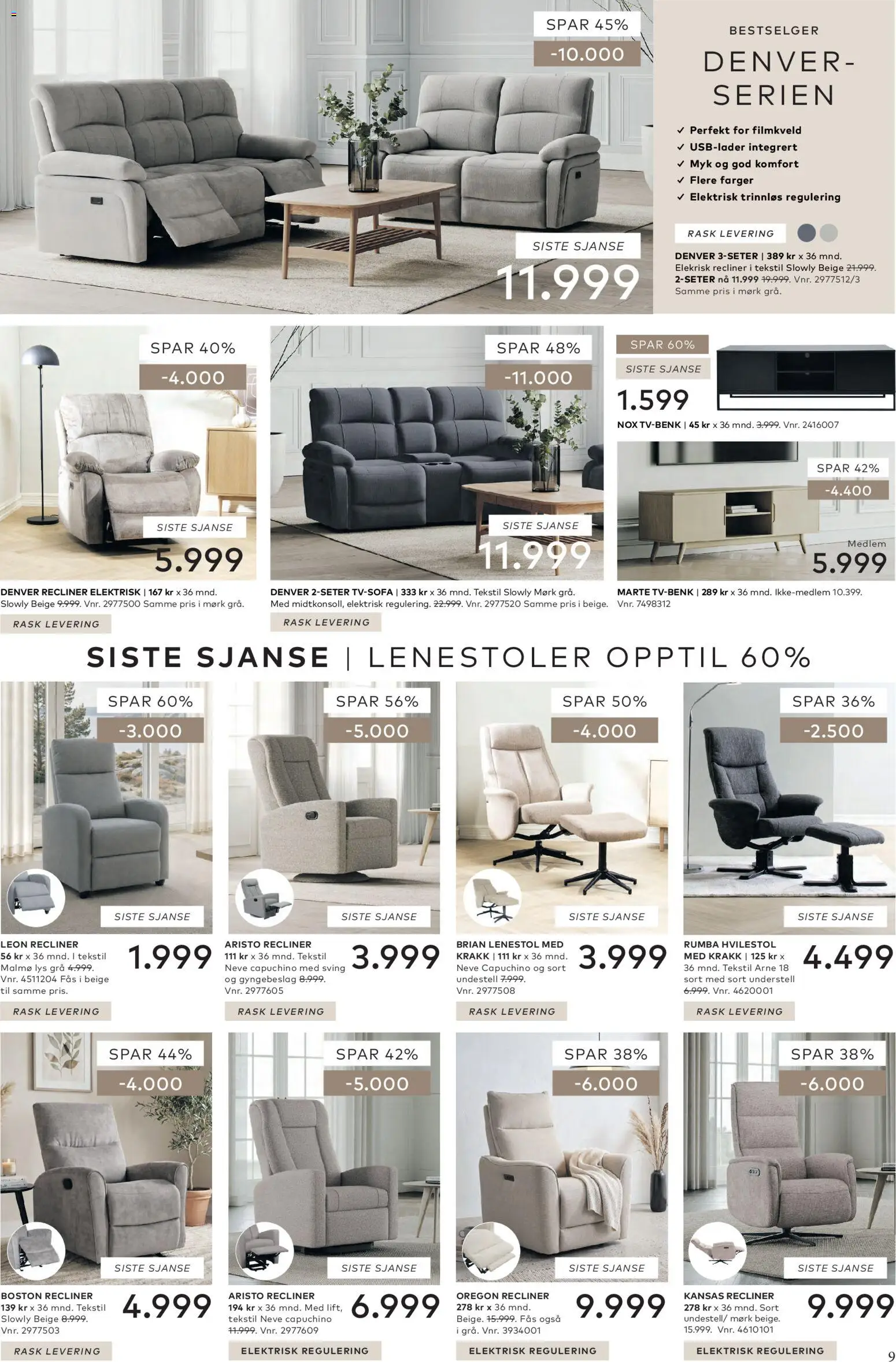 {H1} | Side: 9 | Produkter: Krakk, Hvilestol, Lys, Lenestol