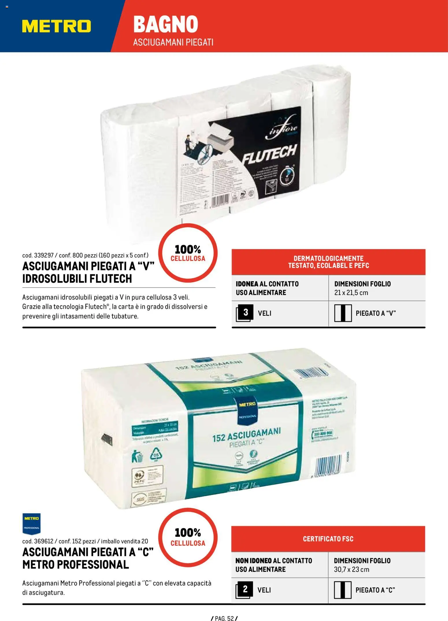 Volantino Metro del 07/01/2026 | Pagina: 52 | Prodotti: Foglio, Bagno, Asciugamani